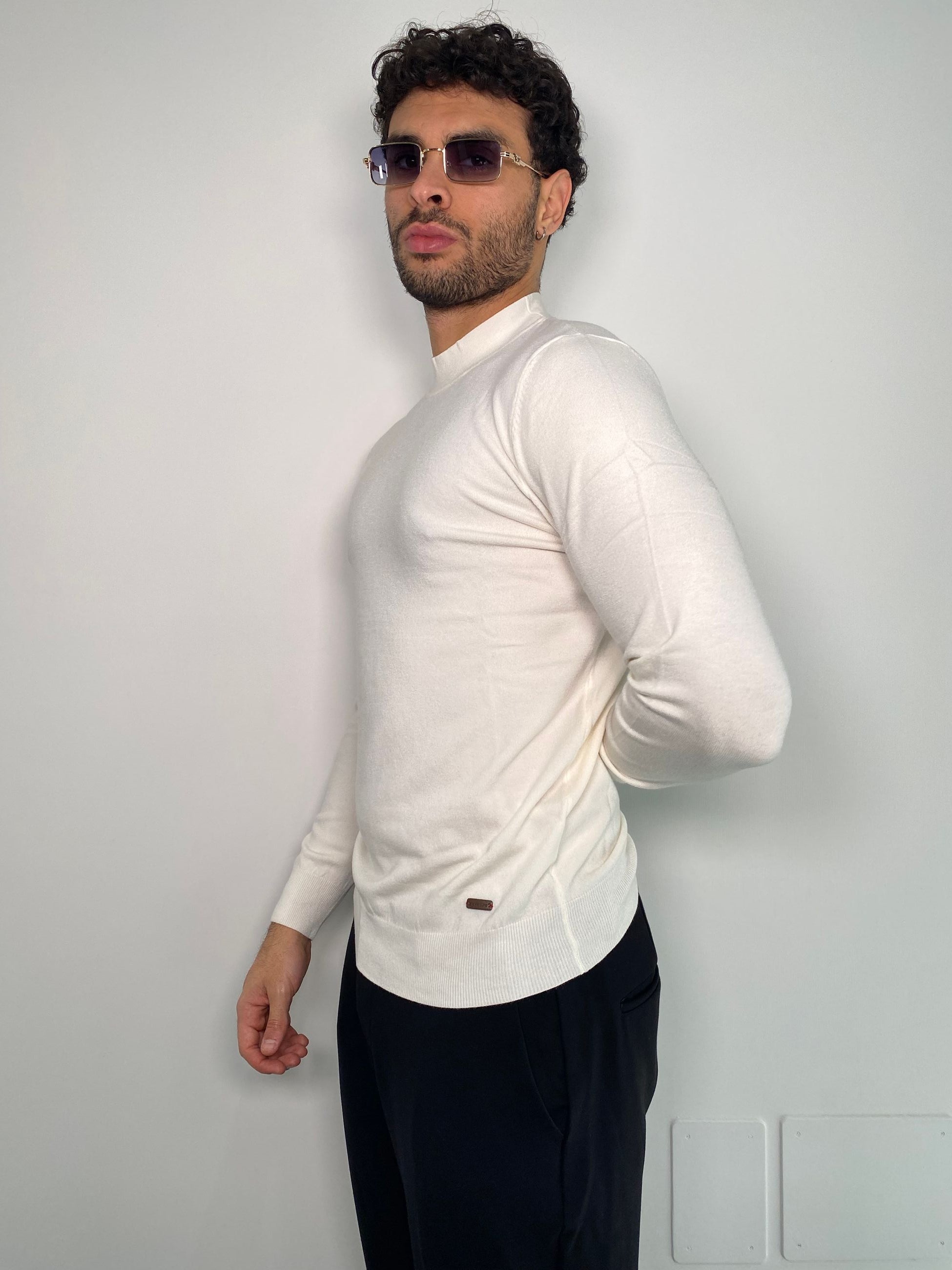 MAGLIA LUPETTO BASIC IN MISTO VISCOSA - SLIM FIT