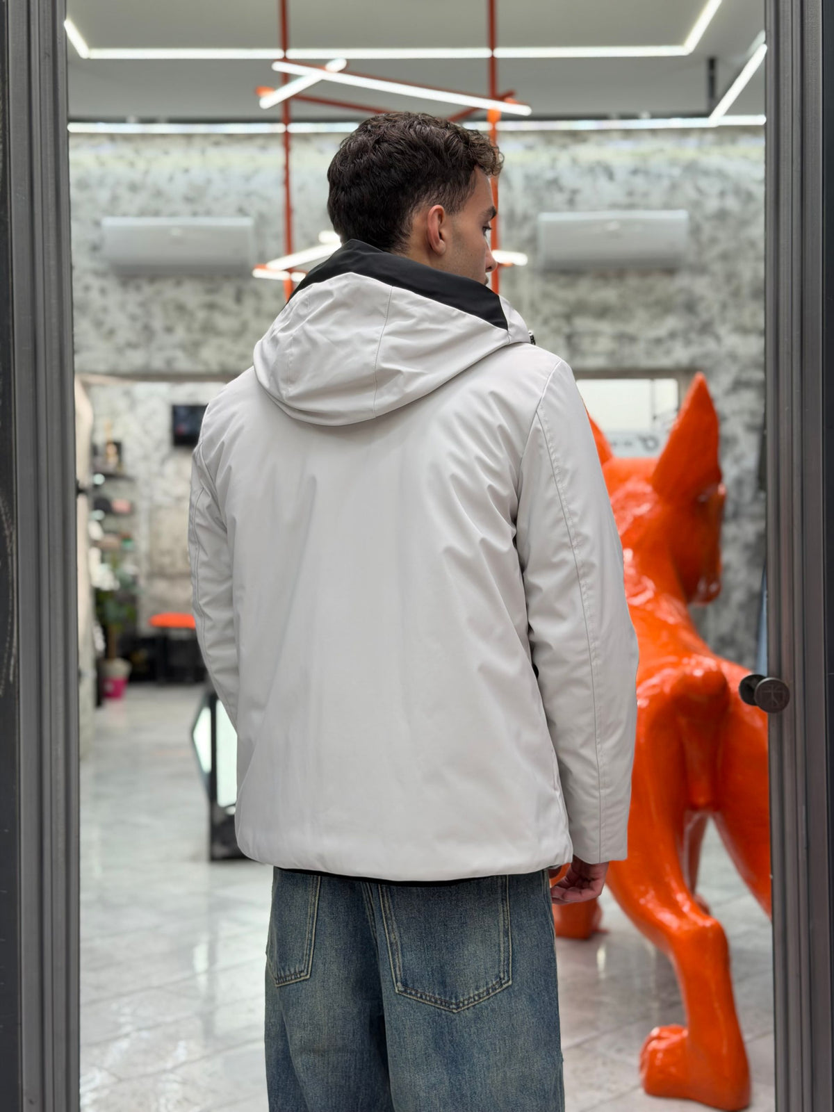 PARKA CORTO CON CAPPUCCIO IN TESSUTO TECNICO WATERPROOF & WINDPROOF - REGULAR FIT MK24006.PER