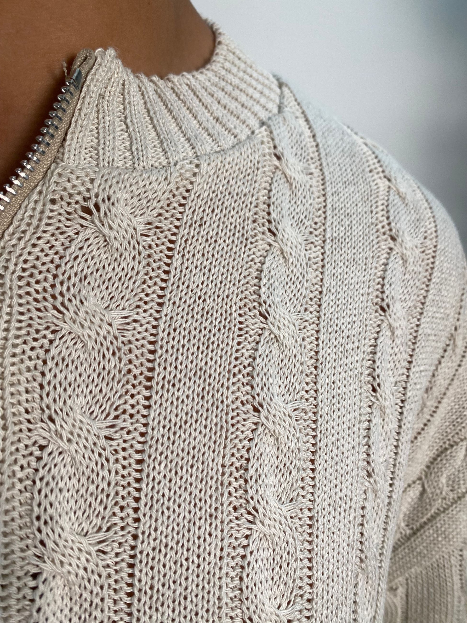 MAGLIA SERAFINO MANICA CORTA IN FILO CON MEZZA ZIP - OVER CROPPED FIT AC559.AVO