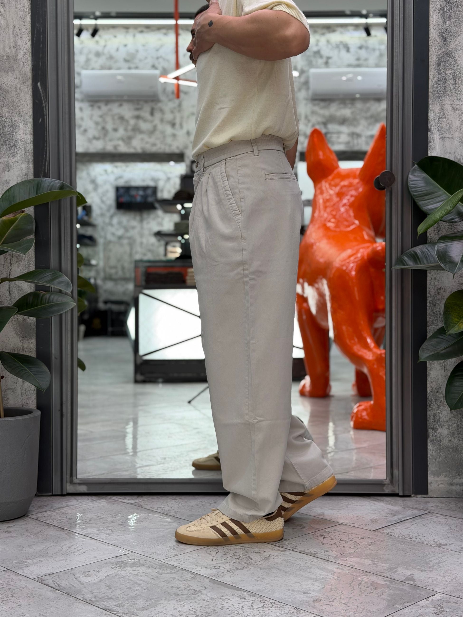PANTALONE TASCA AMERICA CON PINCE E COULISSE IN VITA - RELAXED FIT GL5215BD.SAB