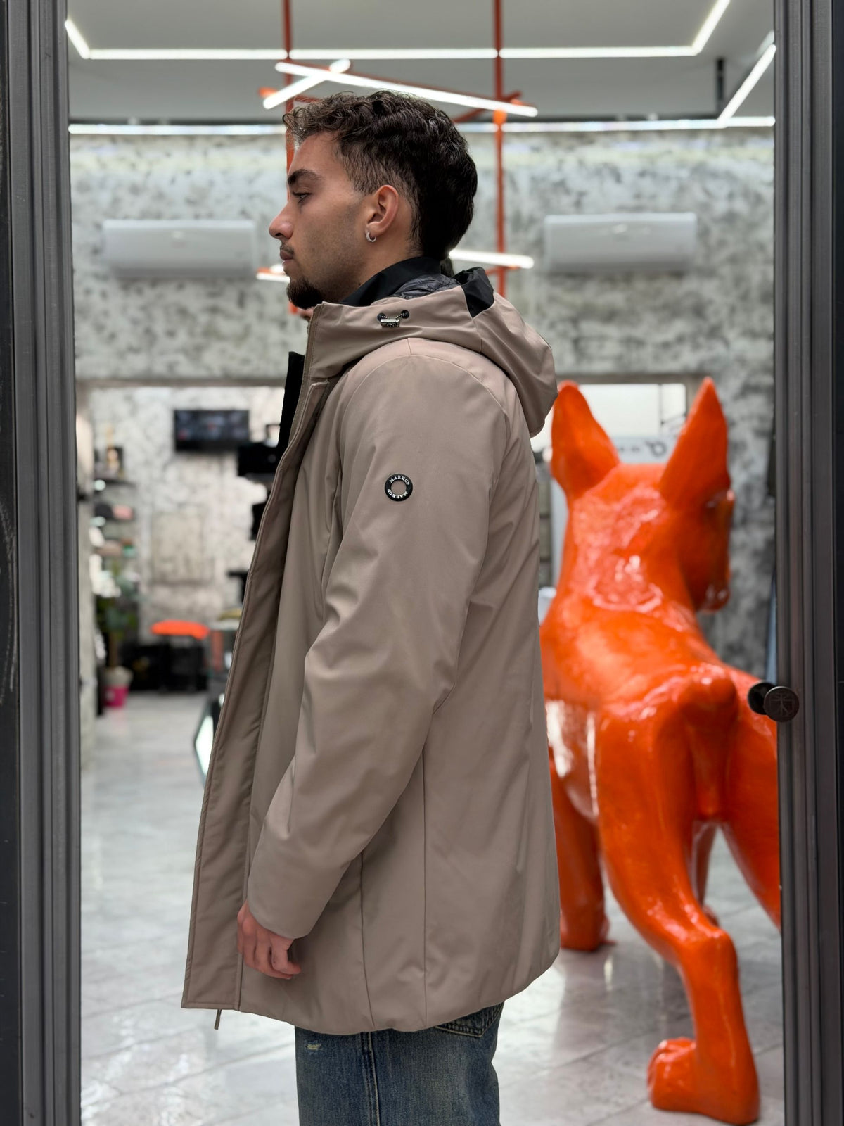 PARKA LUNGO CON CAPPUCCIO IN TESSUTO TECNICO WATERPROOF & WINDPROOF - REGULAR FIT MK24007-26.TOR