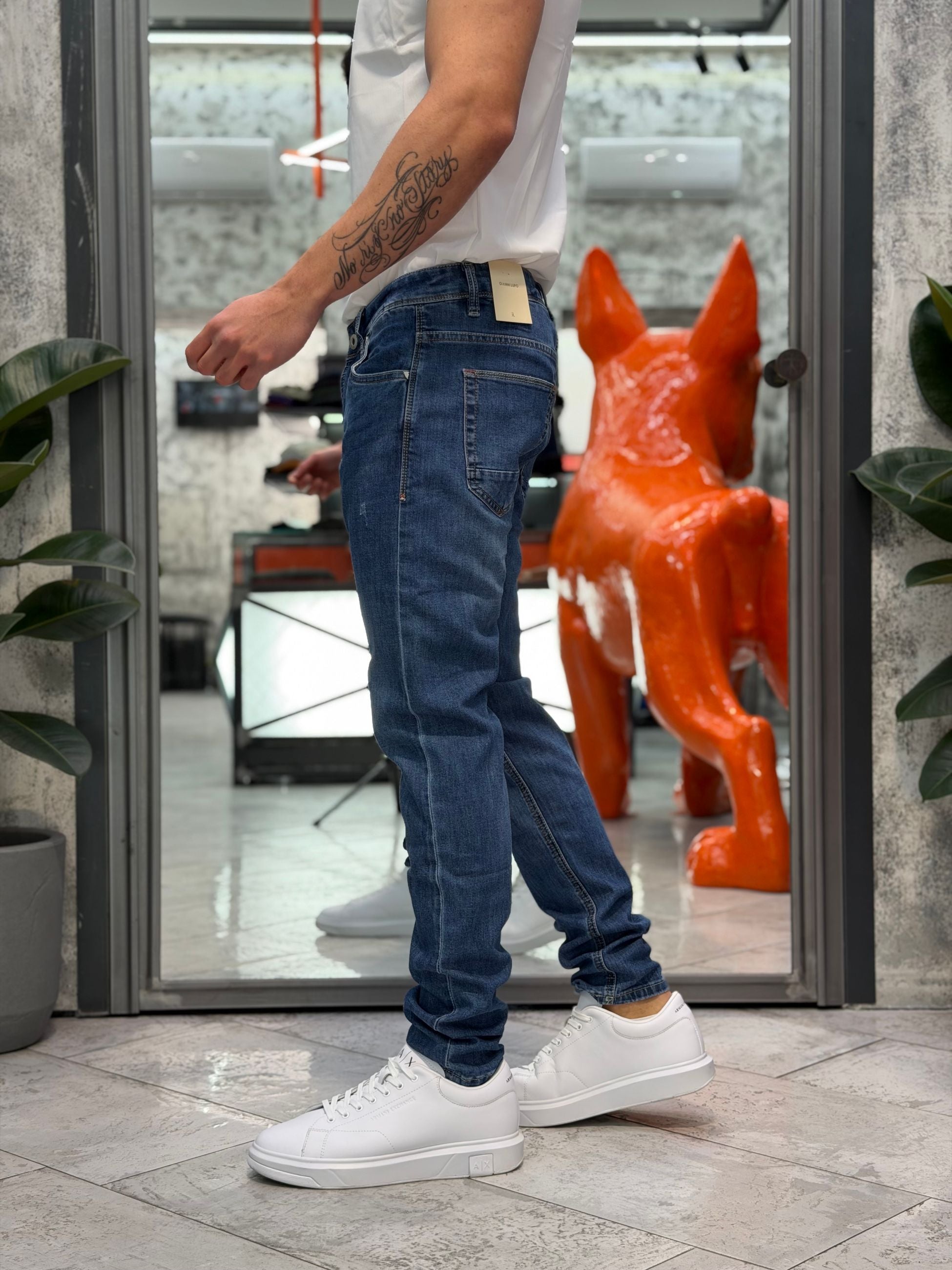 JEANS BRUCE 5 TASCHE DARK WASH IN TELA ELASTICIZZATA - REGULAR SLIM FIT GL6261Q-S26