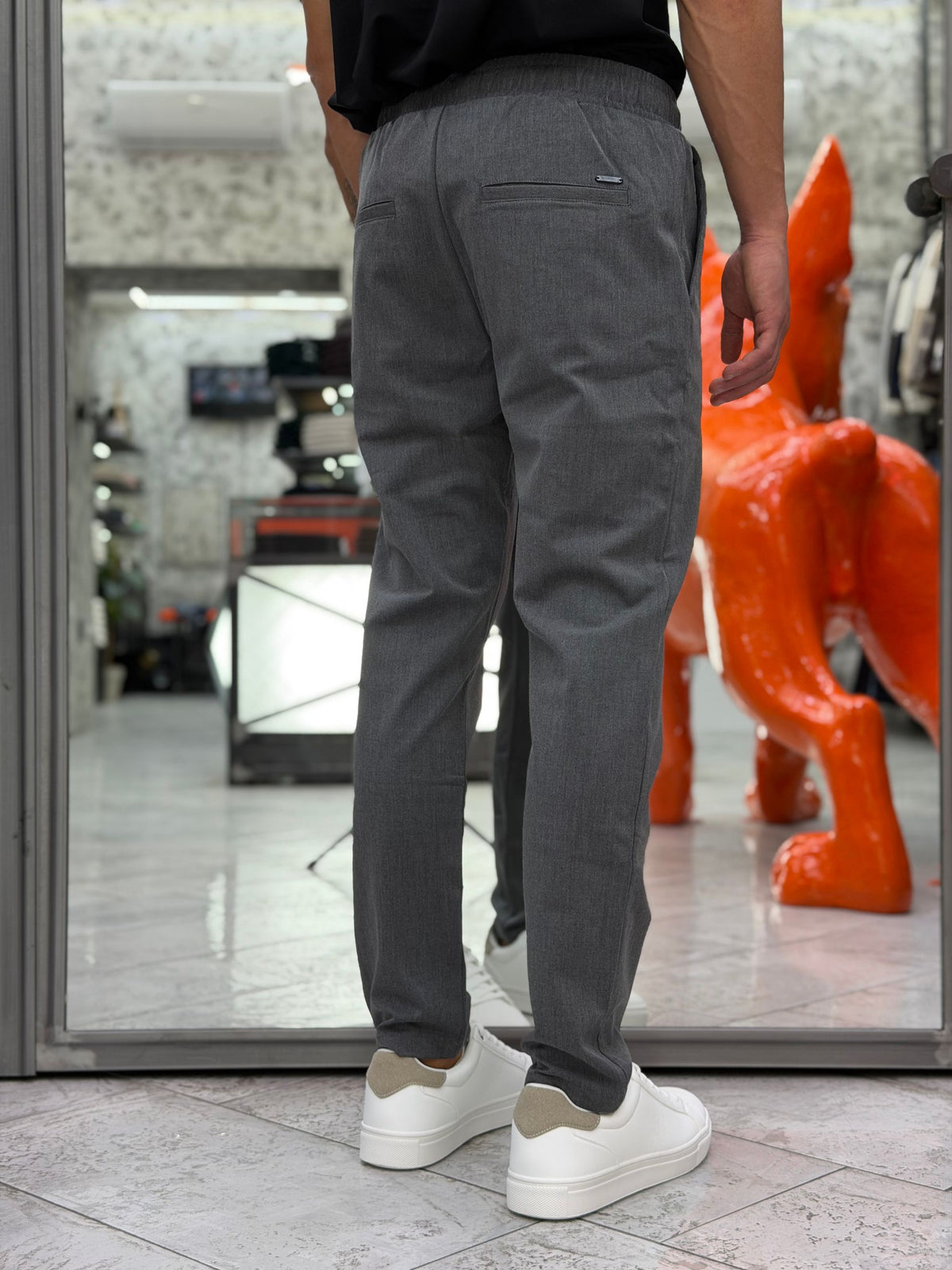 PANTALACCIO LEONARD IN TESSUTO ELEGANTE ELASTICIZZATO - REGULAR FIT GL5107BD-F26.GRI