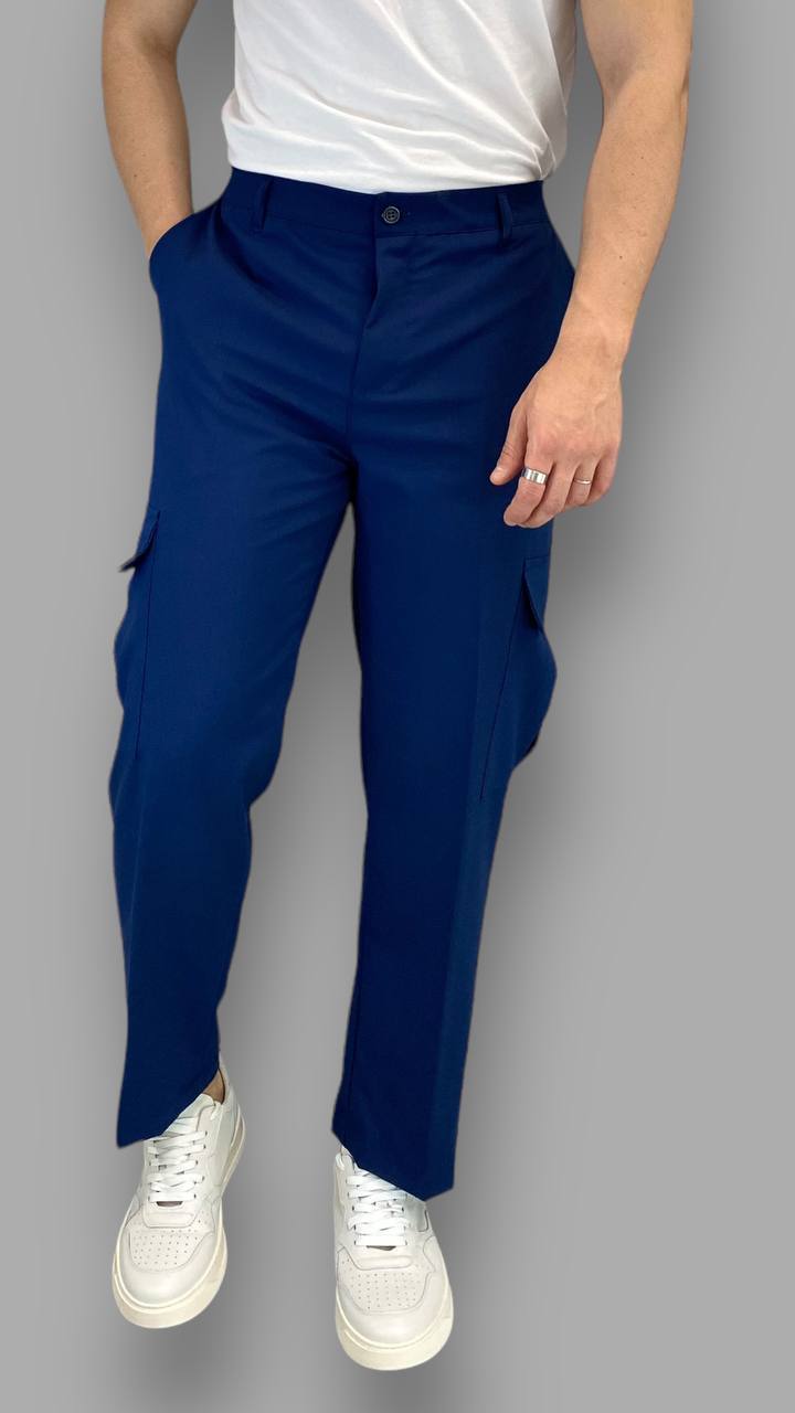 PANTALONE SARTORIALE FONDO AMPIO CON COULISSE IN VITA MODELLO CARGO - RELAXED FIT