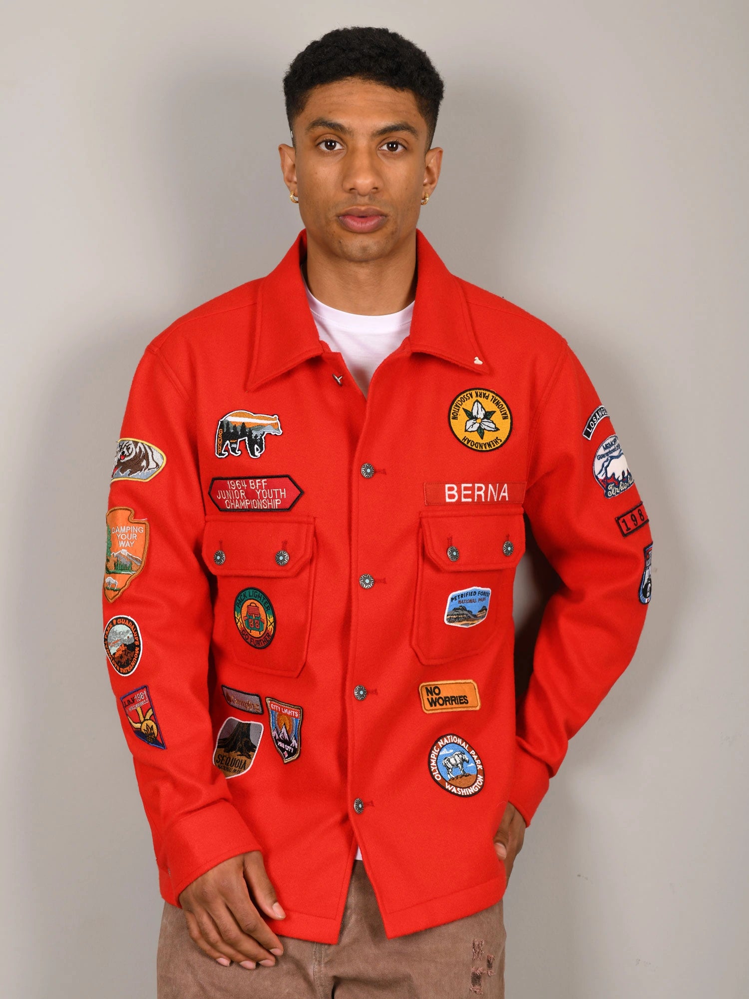 OVERSHIRT BOY SCOUT IN FIBRE RIGENERATE CON COLLETTO CLASSICO E PATCH APPLICATE - RELAXED FIT M252306-126