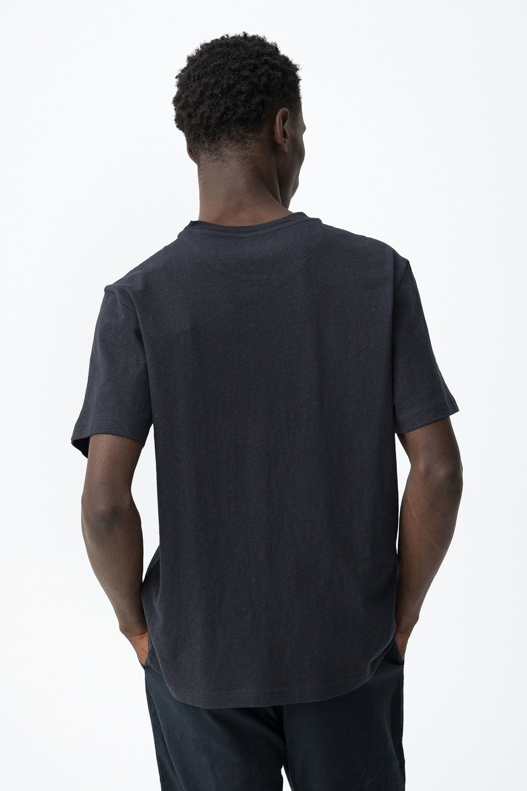 T-SHIRT FRANK IN MISTO LINO/COTONE - REGULAR FIT 10065748.BLU