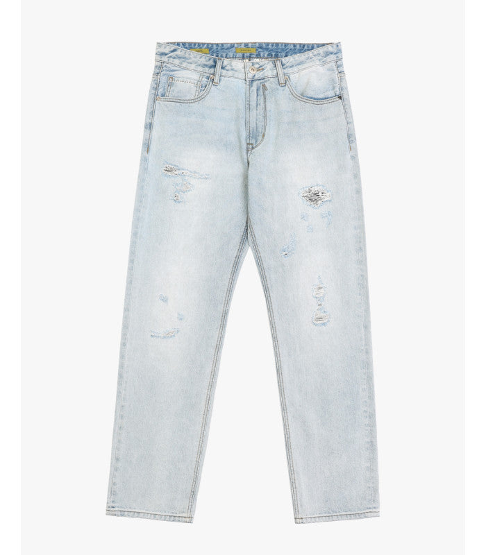 JEANS ALEX IN TELA FISSA LAVAGGIO CHIARO CON GRAFFI - STRAIGHT LEG GL6386Q