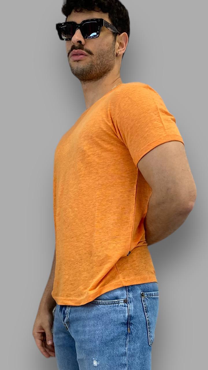 T-SHIRT BASIC IN 100% LINO - REGULAR FIT