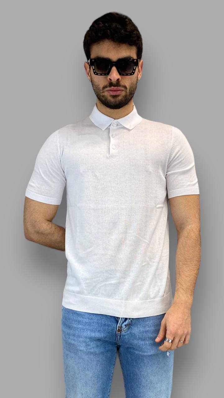 POLO BASIC IN FILO MANICA CORTA CON MANICHE E VITA ELASTICIZZATE - REGULAR FIT