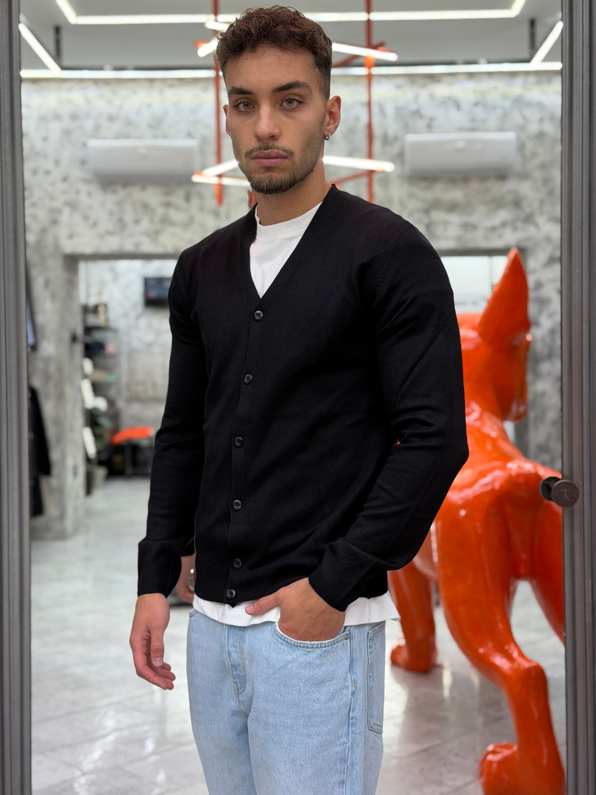 CARDIGAN BASIC IN MORBIDA VISCOSA - REGULAR FIT MI3335SS.NER
