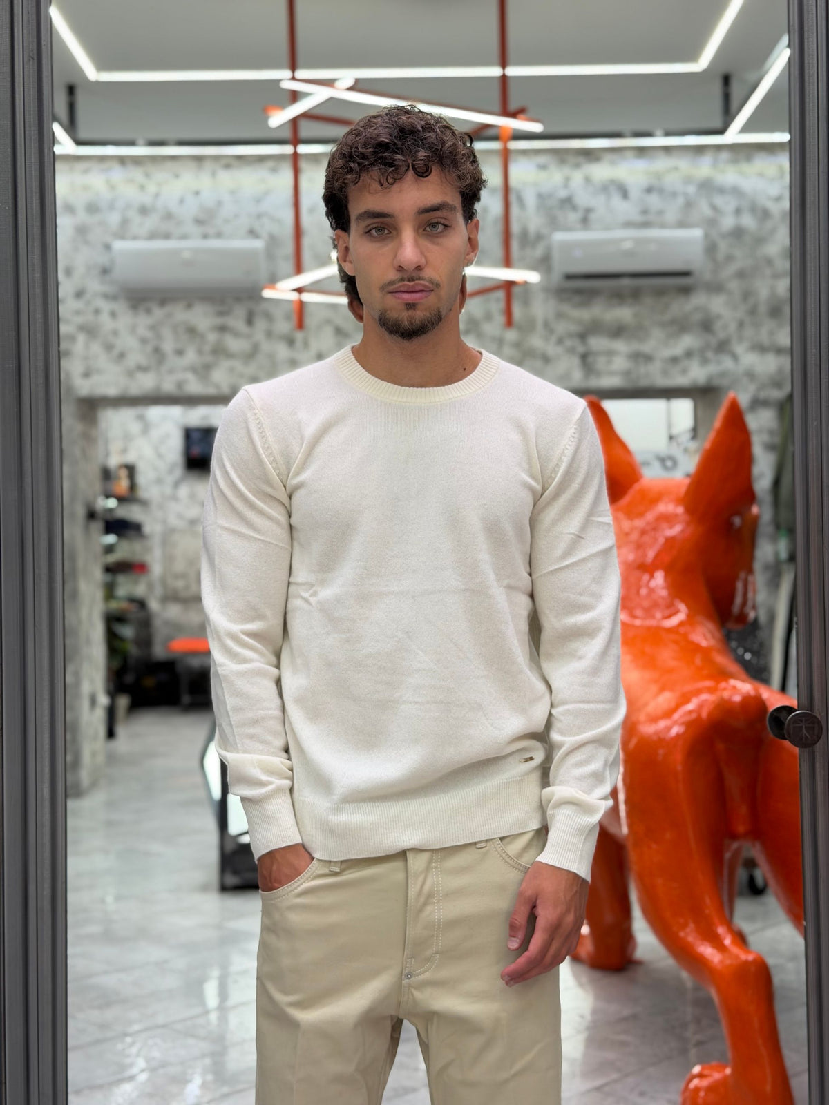 MAGLIA GIROCOLLO IN MISTO LANA/CASHMERE - REGULAR FIT GL383S-F26.PAN