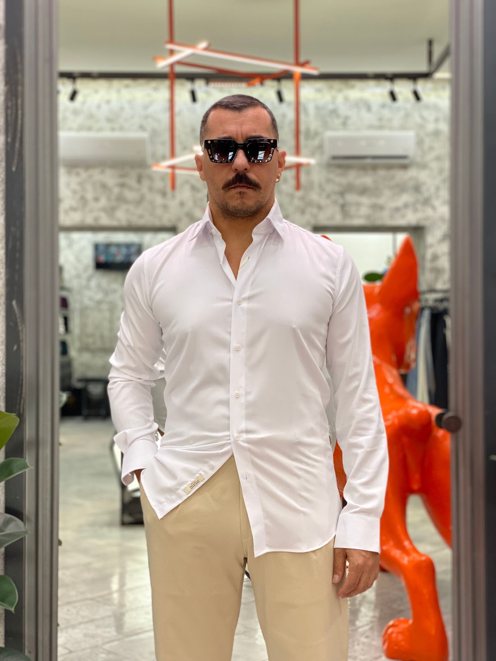 CAMICIA ELEGANTE IN MISTO MODAL CON COLLETTO CLASSICO - REGULAR FIT GL1011TB.BIA