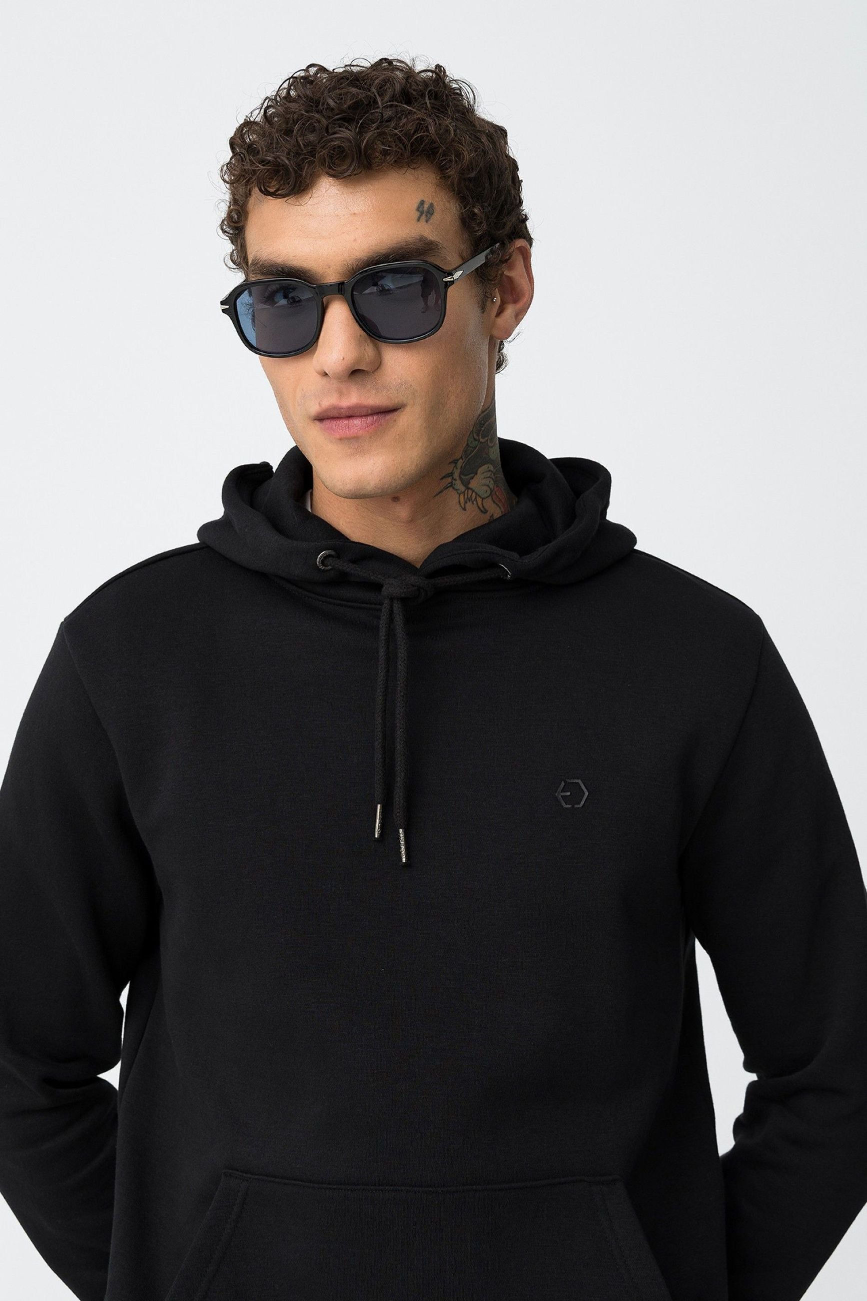 FELPA JAMESON BASIC CON CAPPUCCIO E LATO CUORE - REGULAR FIT 10061519.NER