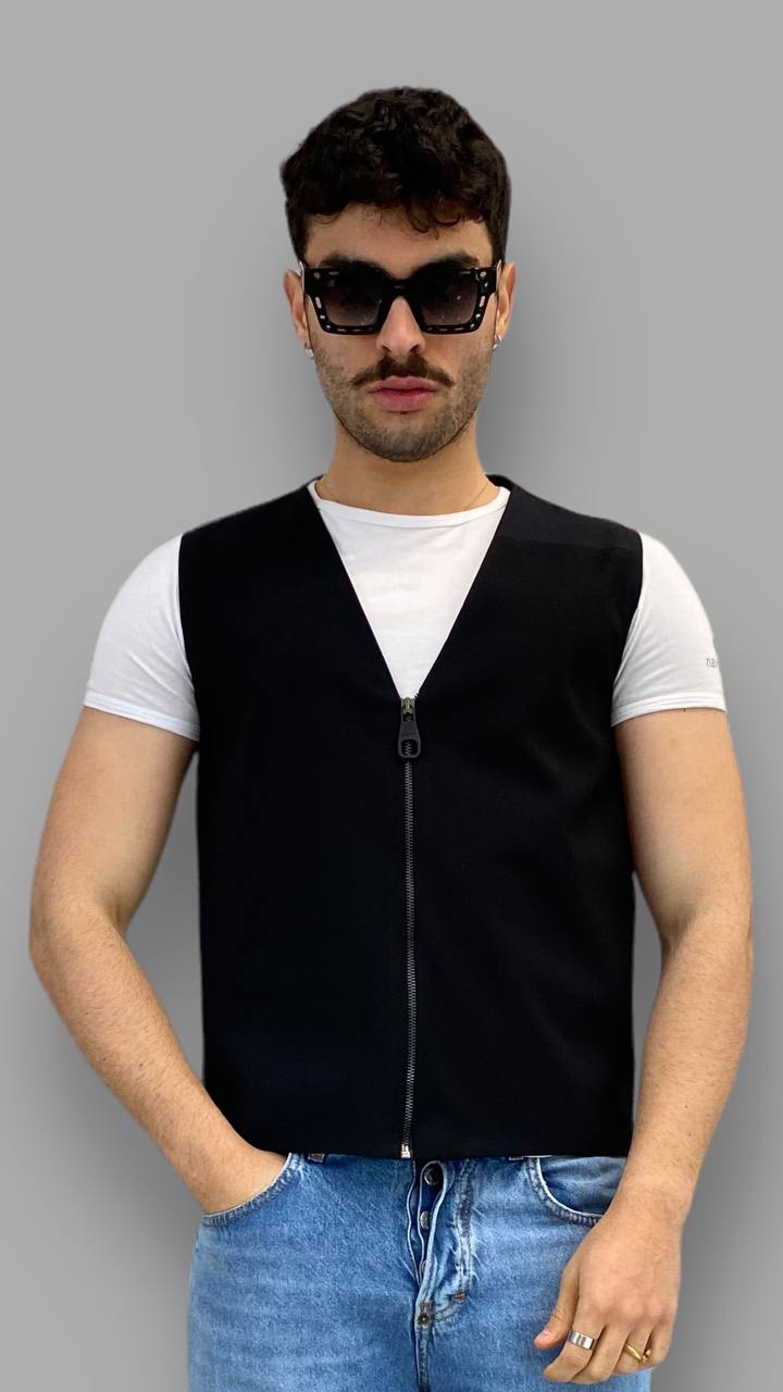 GILET CON CHIUSURA ZIP - SLIM FIT