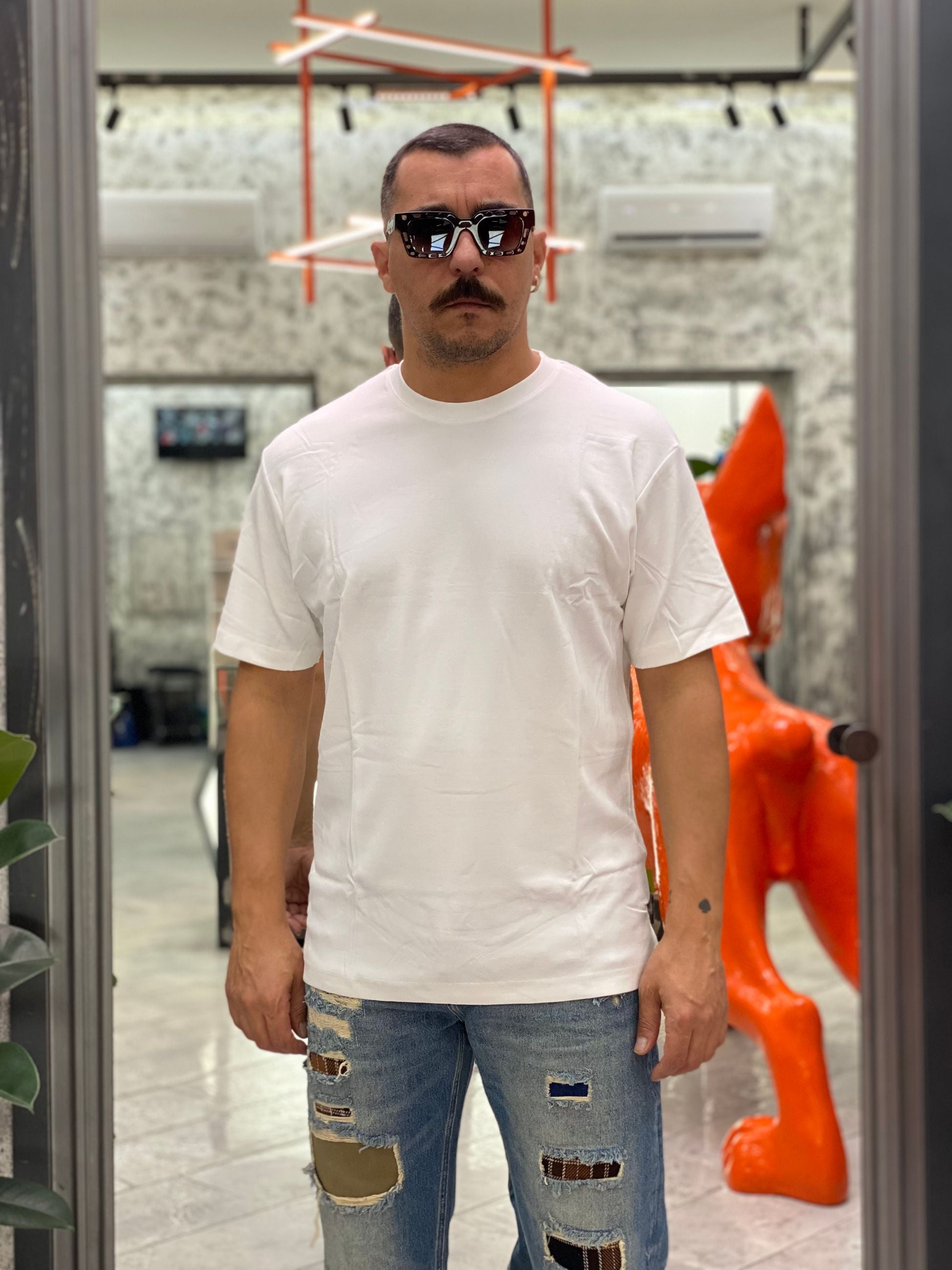 T-SHIRT BASIC IN TESSUTO PREMIUM COTONE/MODAL - COMFORT FIT GL505L.BIA