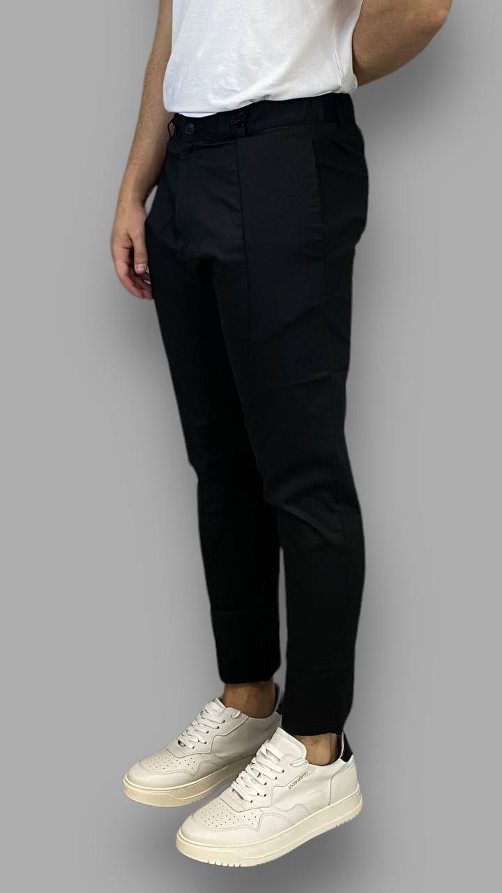 PANTALONE IN FRESCA VISCOSA CON RIGA CENTRALE E COULISSE SUI FIANCHI - SLIM FIT