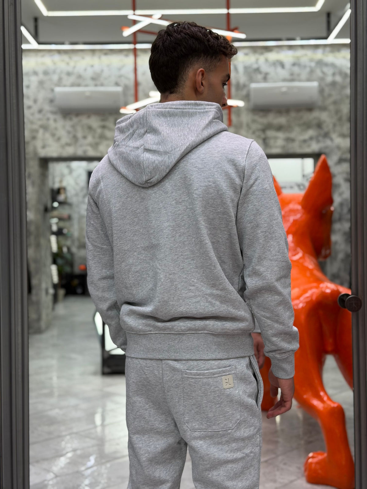 FELPA BASIC DA COMPLETO CON CAPPUCCIO E TASCONE FRONTALE - REGULAR FIT GL2242F-F26.LGR