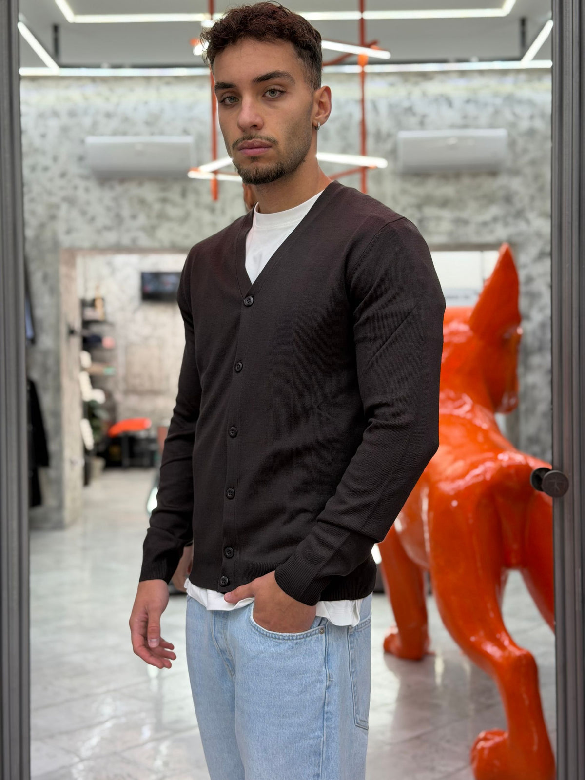 CARDIGAN BASIC IN MORBIDA VISCOSA - REGULAR FIT MI3335SS.MOR