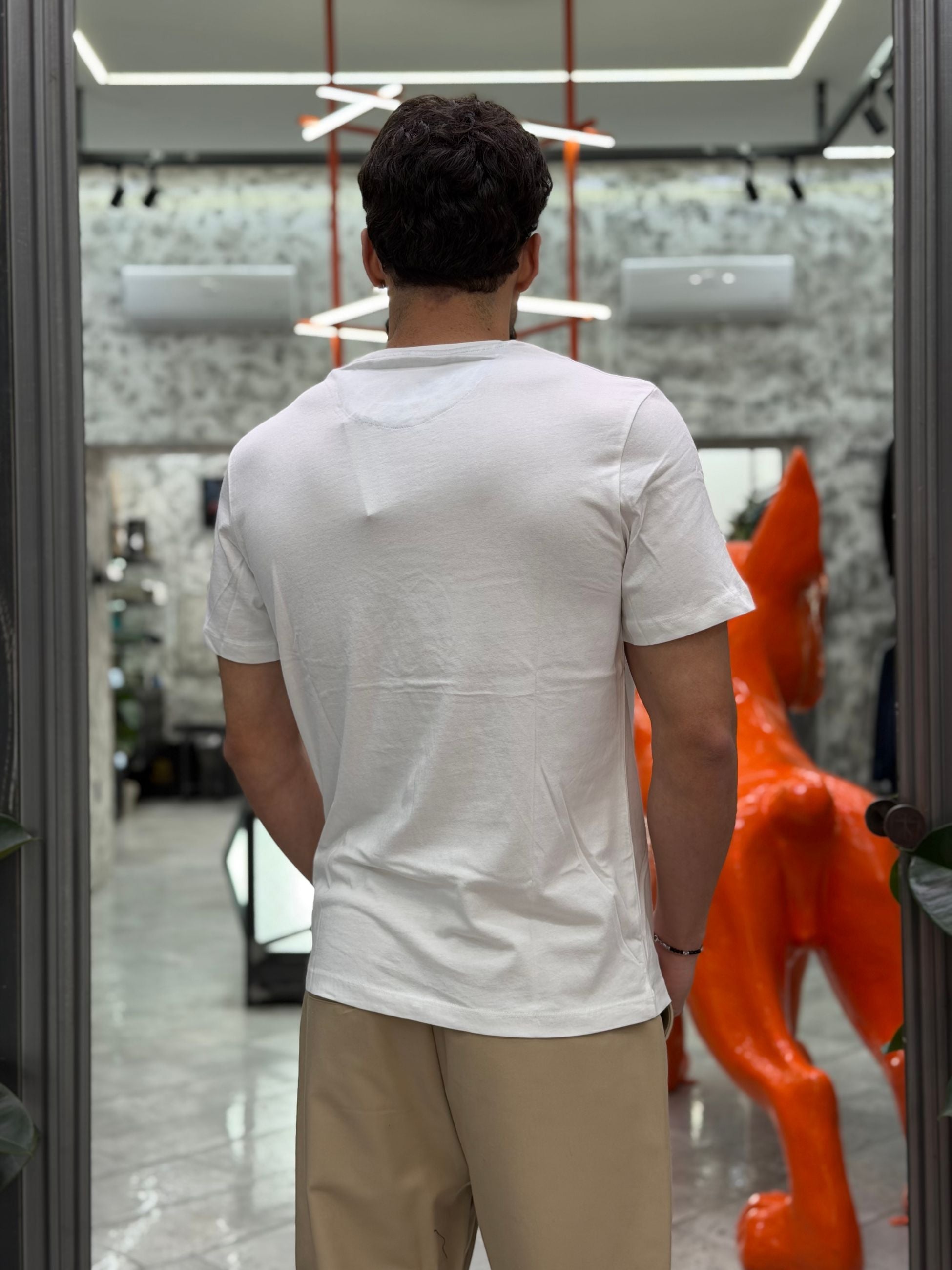 T-SHIRT IN 100% COTONE CON STAMPA TEDDY RICAMATA - REGULAR FIT 26S32TG