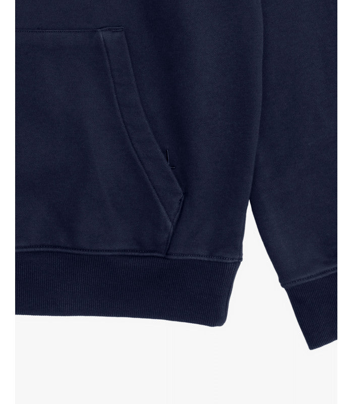 FELPA BASIC CON CAPPUCCIO E TASCONE FRONTALE - REGULAR FIT GL2242F-F25.BLU
