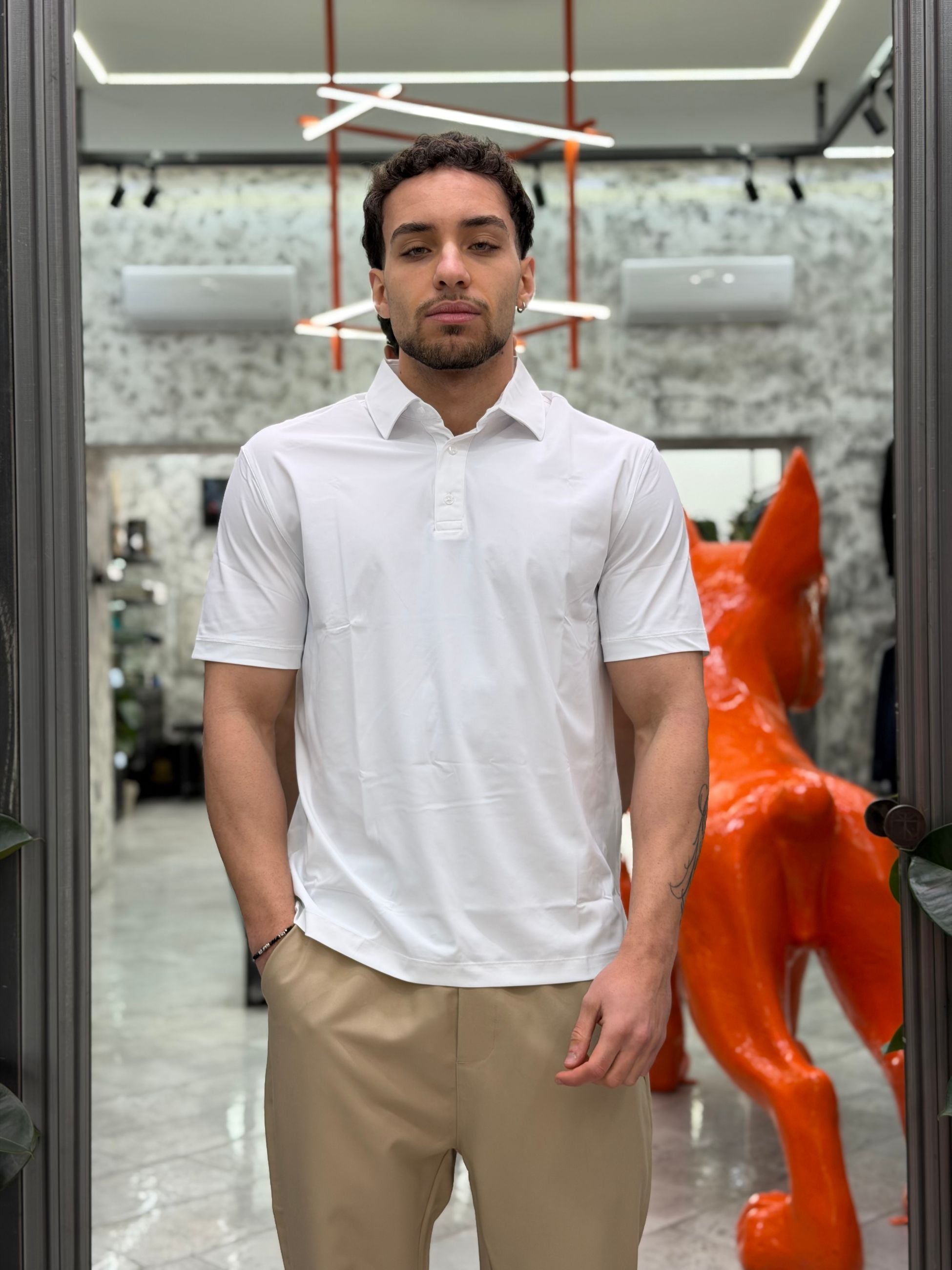 POLO MANICA CORTA IN TESSUTO TECNICO NO STIRO ELASTICIZZATO 26S12PO NEU6.BIA