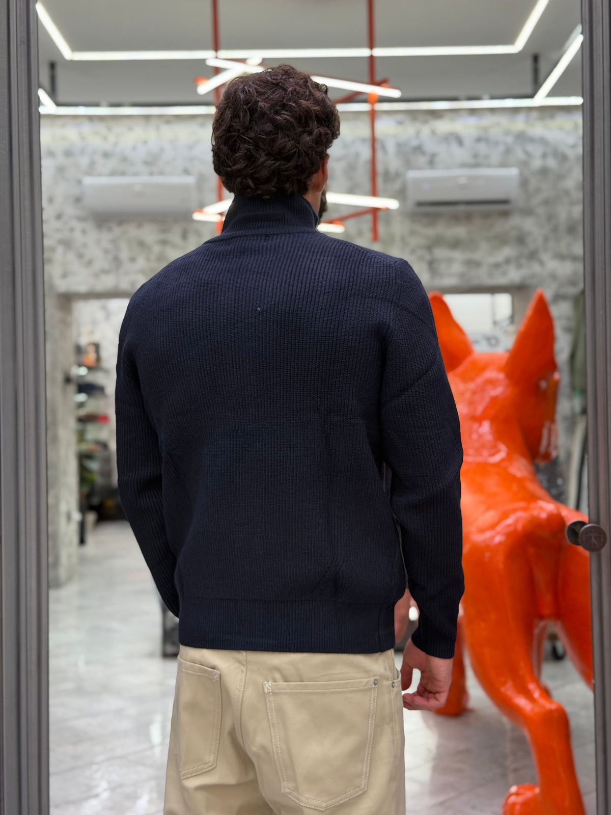 MAGLIA APERTA CON ZIP E TASCHE ZIPPATE - REGULAR FIT GL35051-F26.BLU