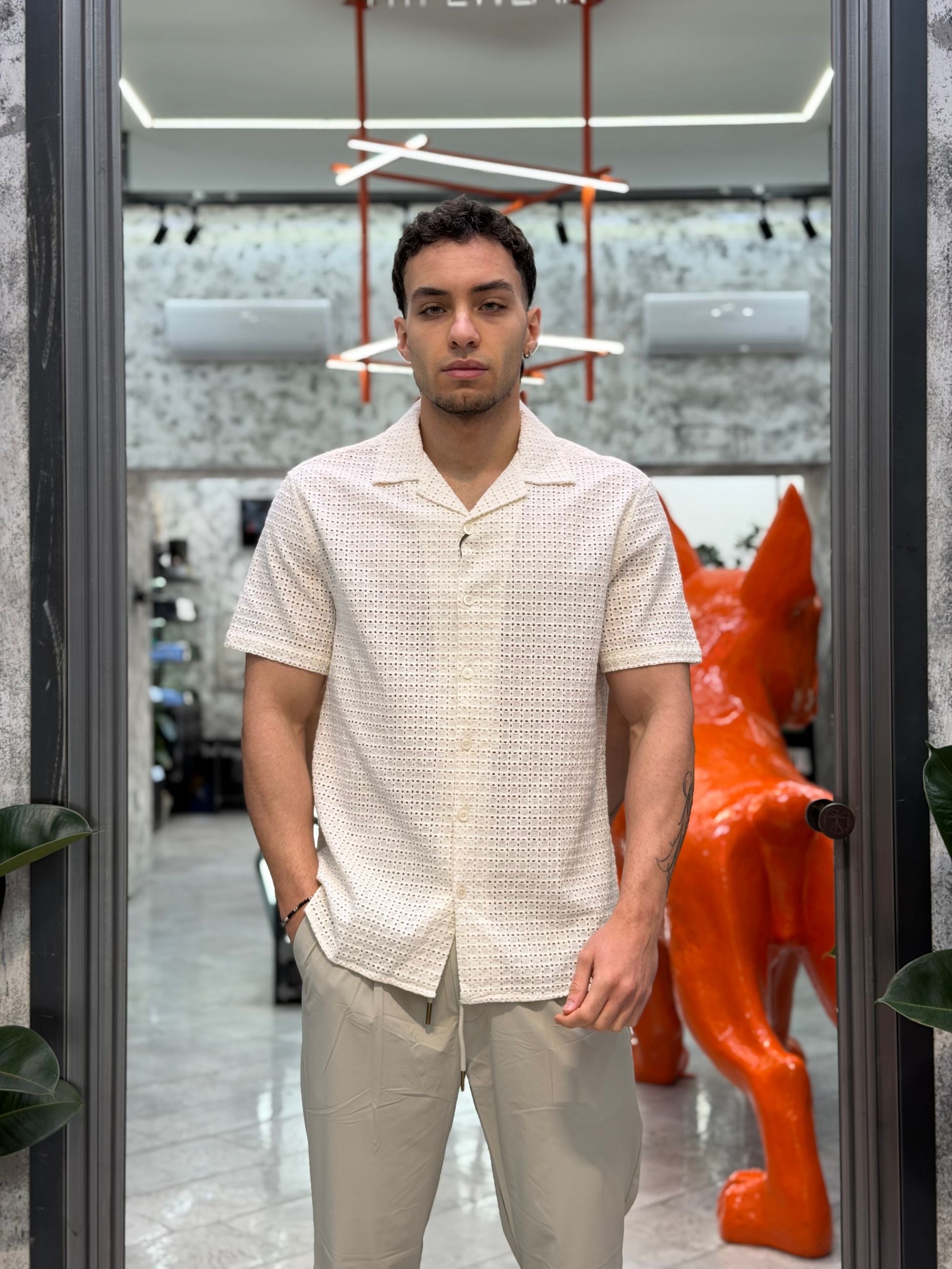 POLO CAMICIA HAWAIANA LAVORATA - REGULAR FIT GL137DA