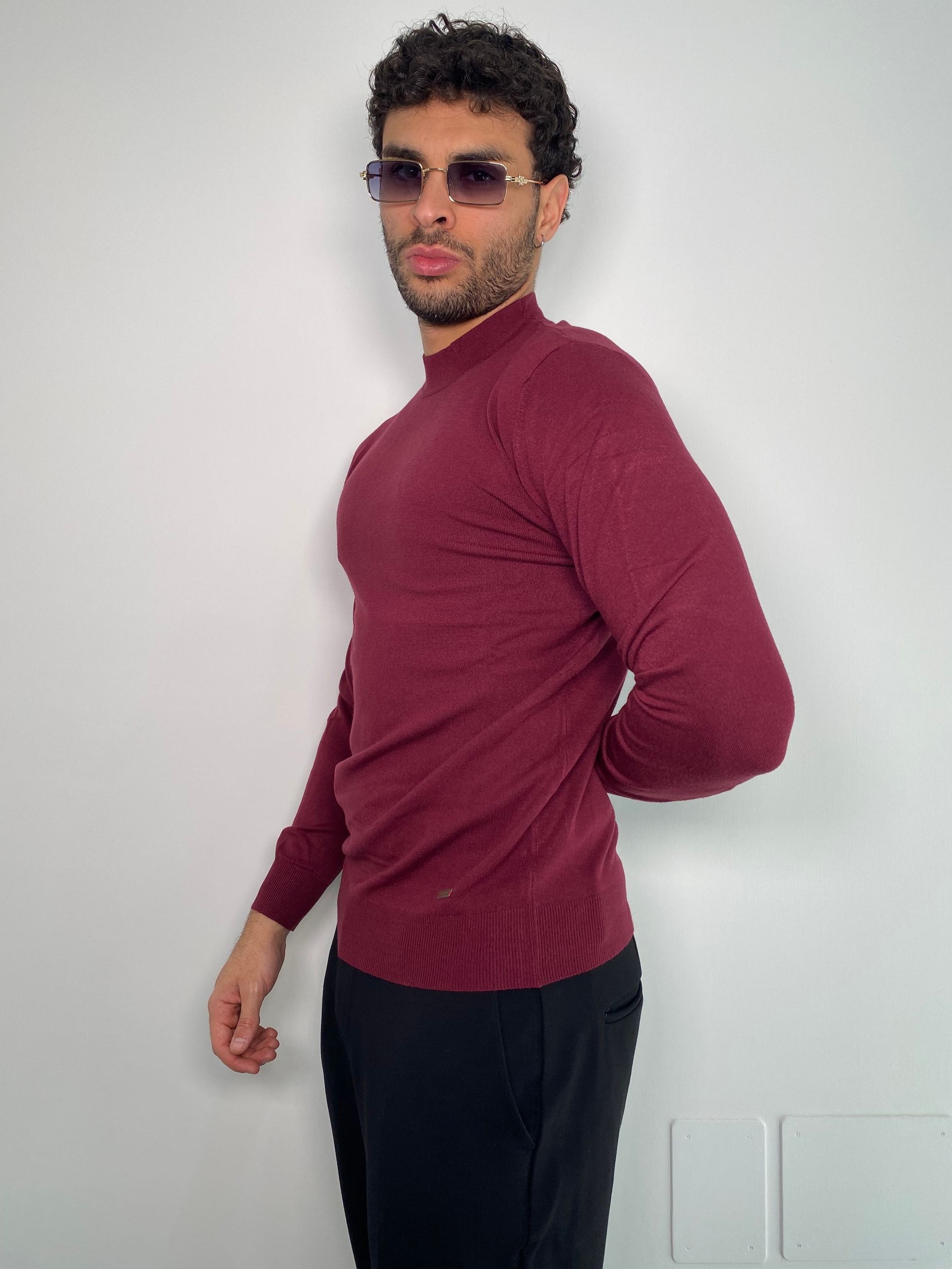 MAGLIA LUPETTO BASIC IN MISTO VISCOSA - SLIM FIT