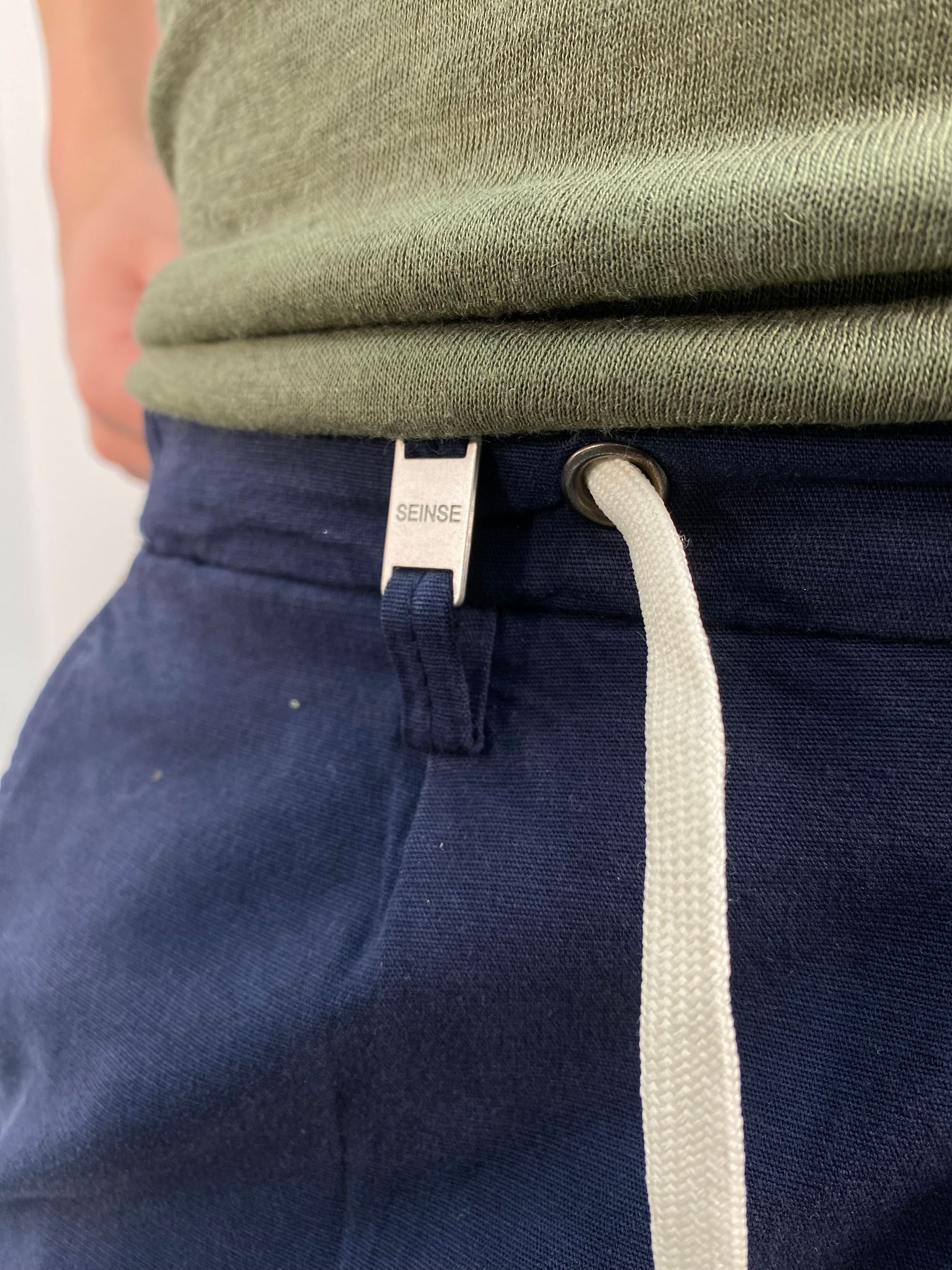 BERMUDA TASCA AMERICA IN MISTO LINO CON LACCIO - REGULAR FIT PB1358SS.BLU