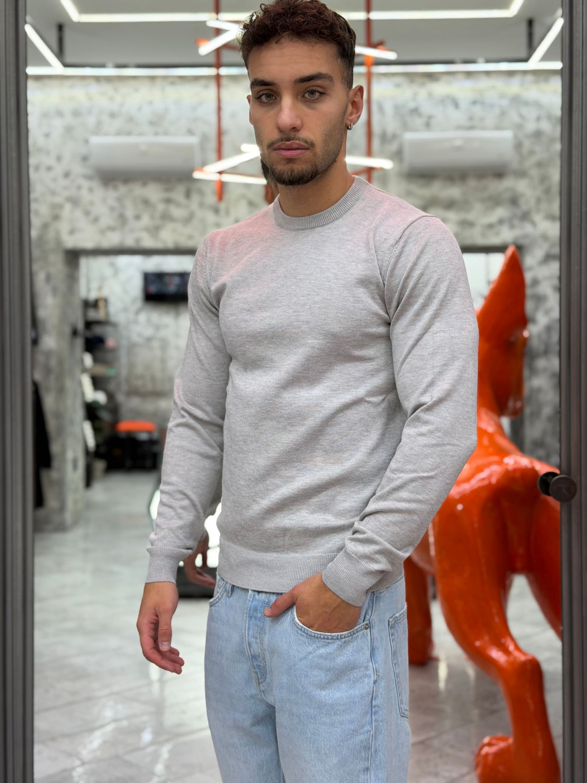 MAGLIA GIROCOLLO BASIC IN MORBIDA VISCOSA - REGULAR FIT MI3330SS.PER
