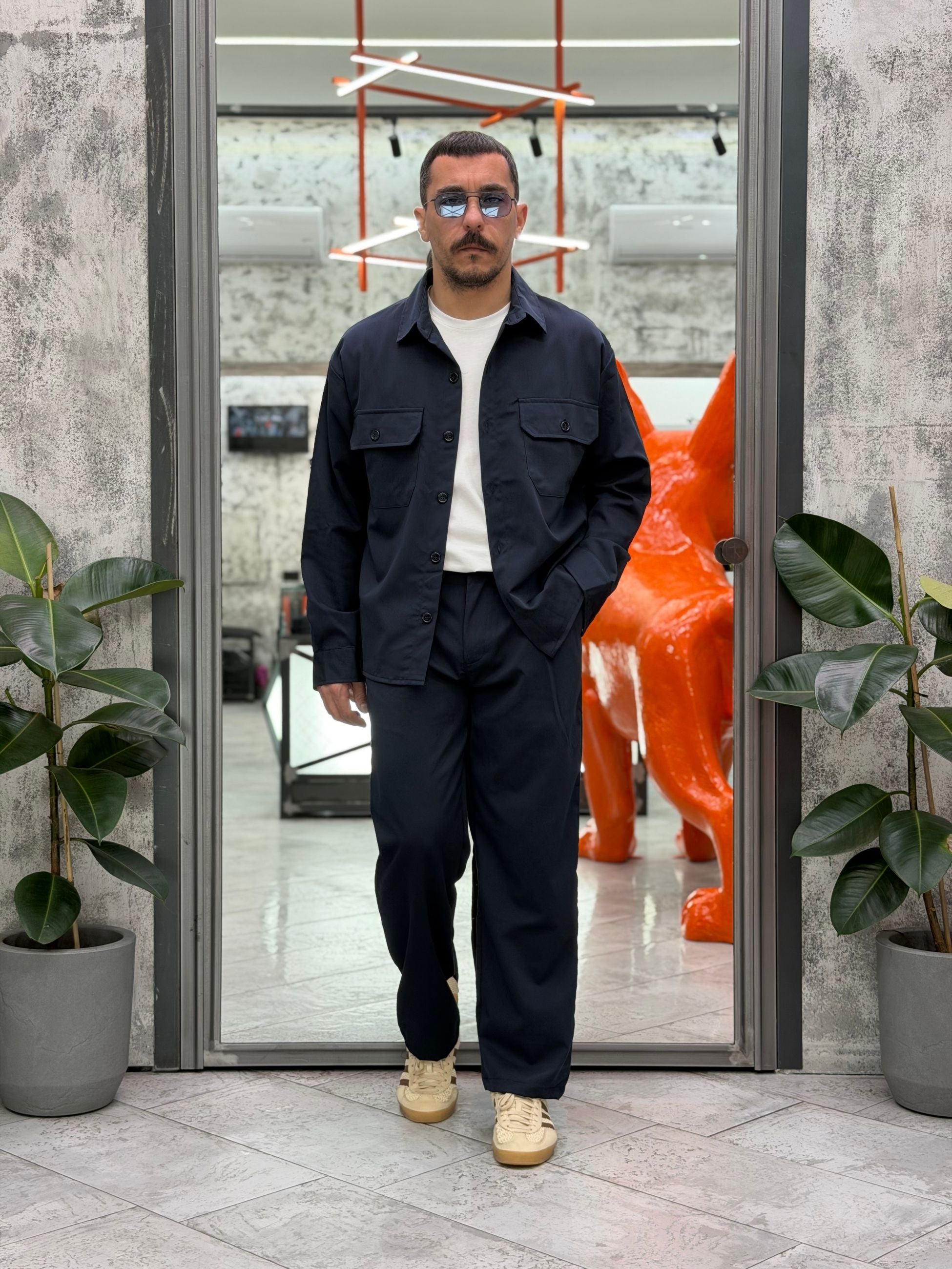 COORDINATO IBIZA CON OVERSHIRT E PANTALONE RELAXED CORIBZ.BLU