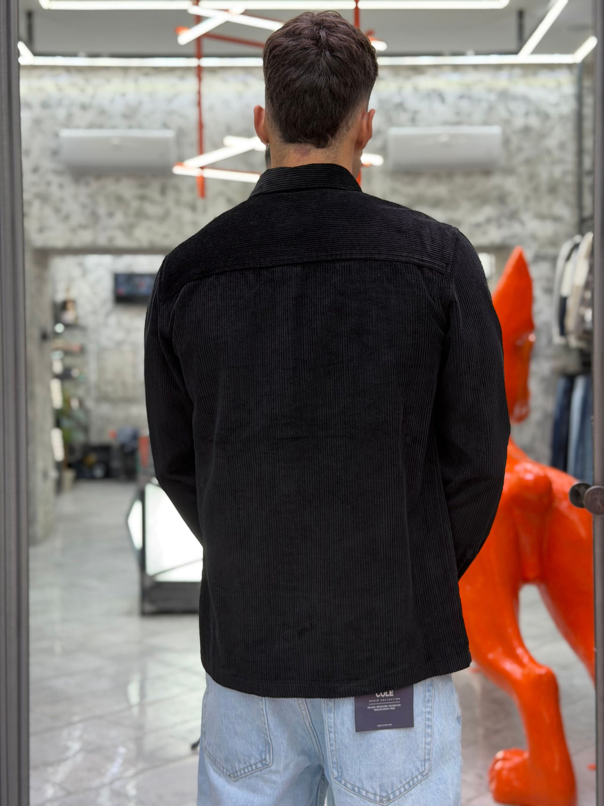 OVERSHIRT IN VELLUTO CON TASCHE A TOPPA - REGULAR FIT GL7844S.NER