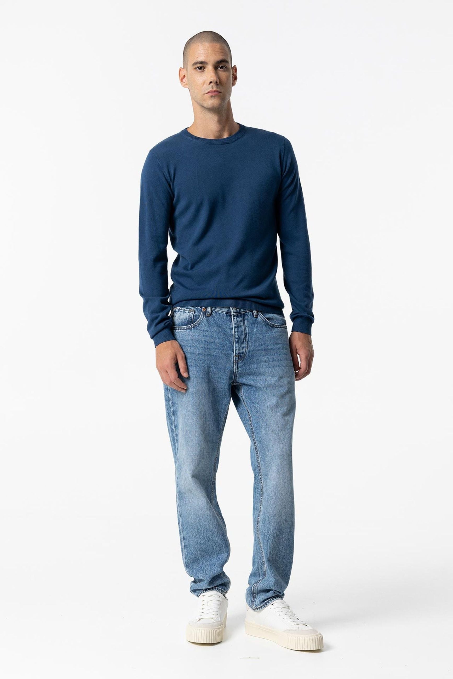 MAGLIA GIROCOLLO BOSS IN 100% COTONE - REGULAR FIT 10041585.ROY