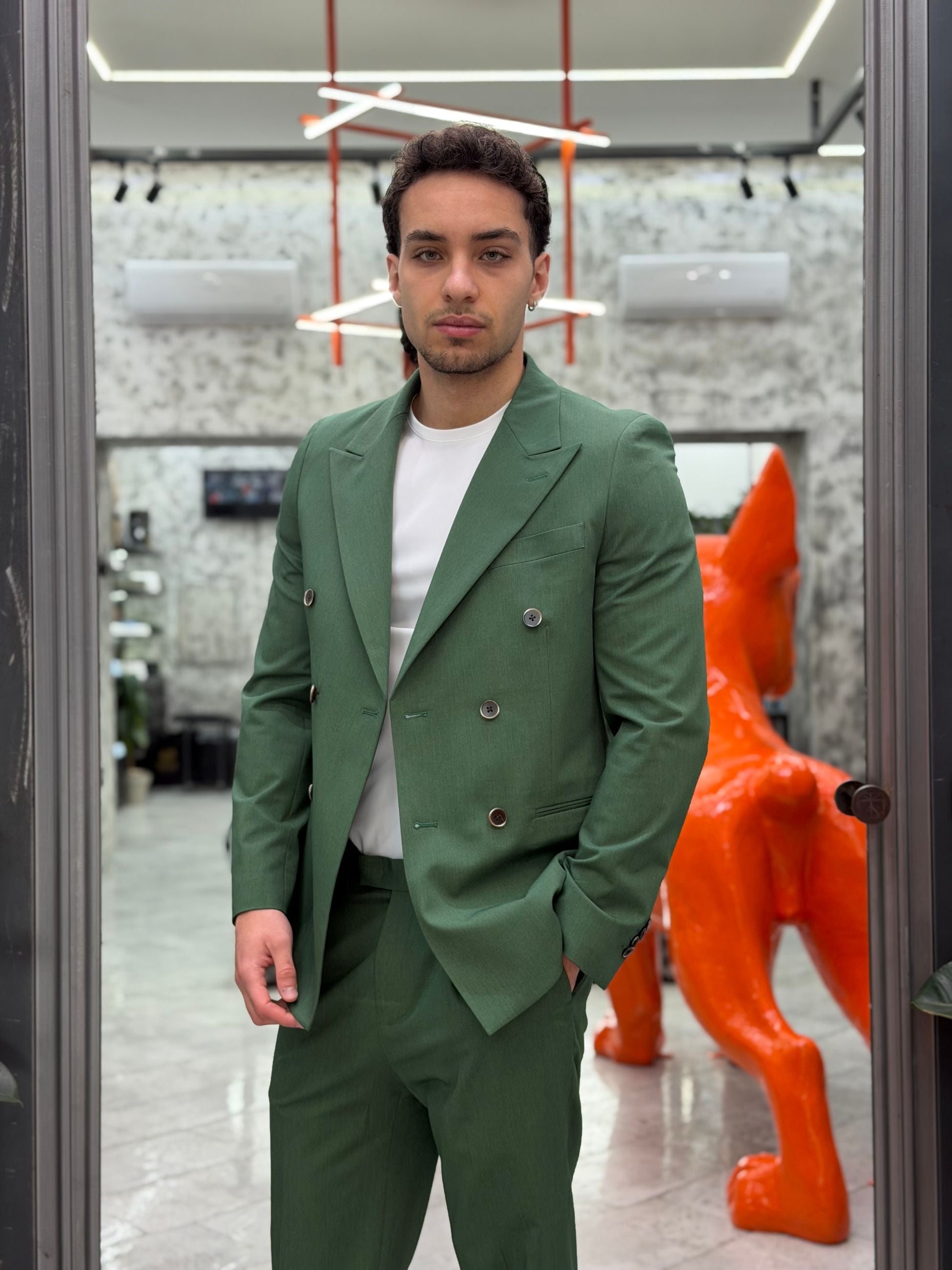 ABITO COMPLETO CON GIACCA DOPPIOPETTO E PANTALONE REGULAR ABE48SS.VER