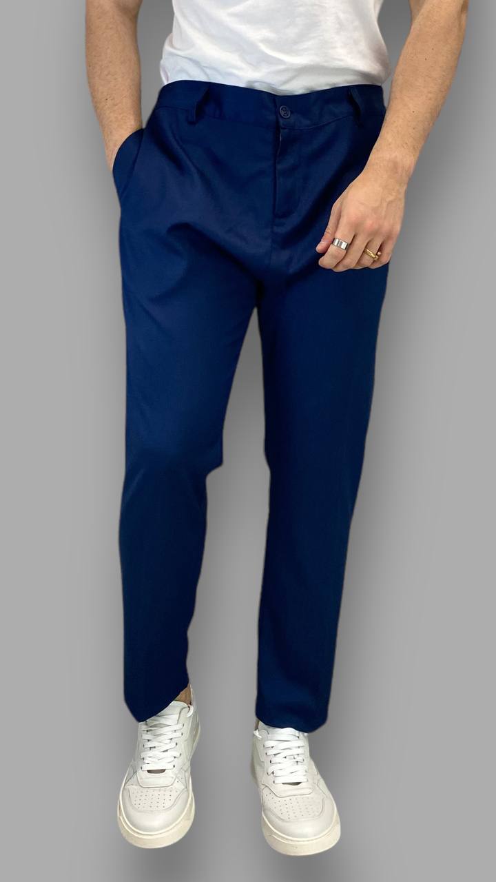 PANTALONE ELEGANTE IN TESSUTO EFFETTO SPIGATO CON COULISSE IN VITA - REGULAR FIT