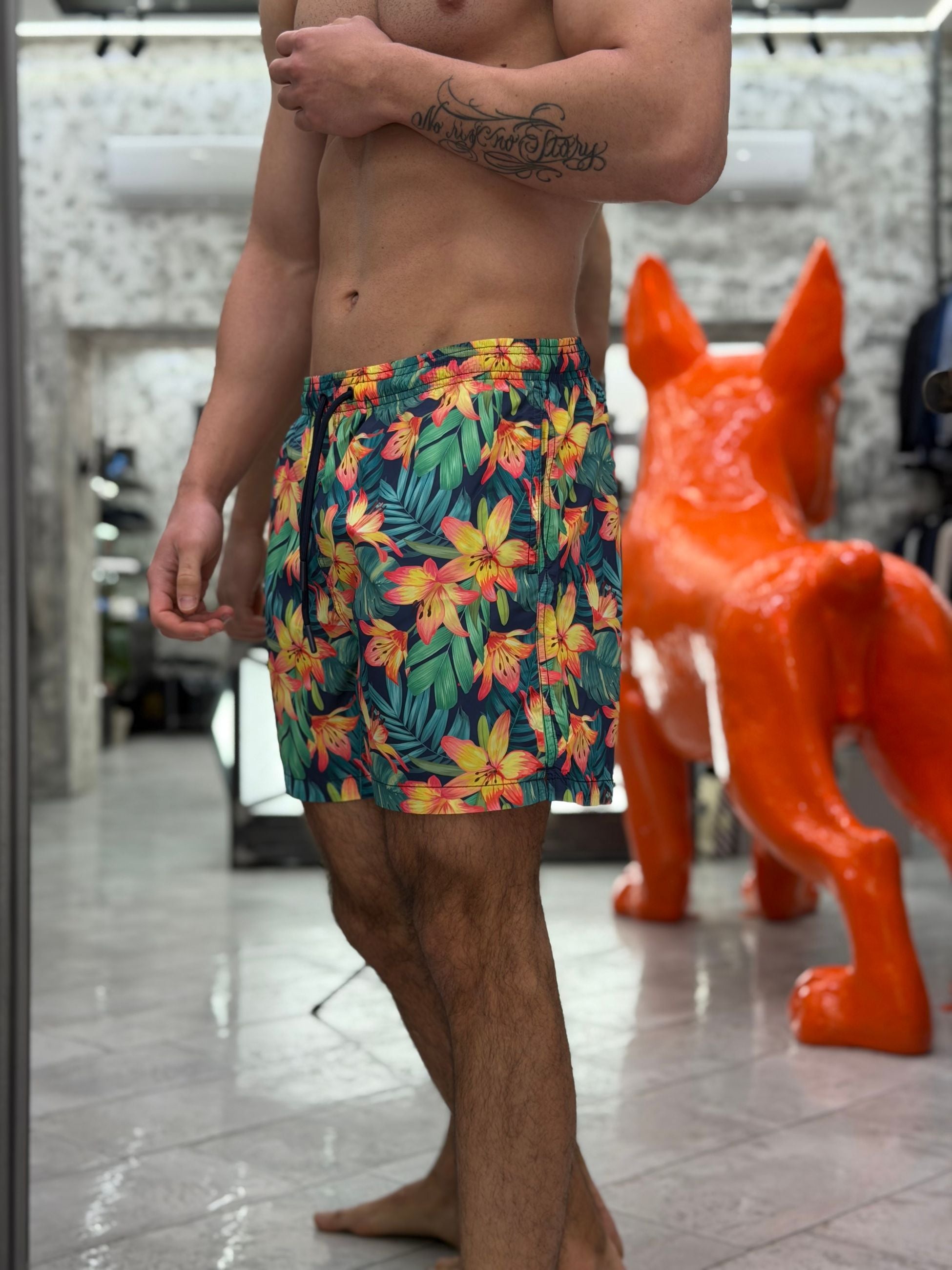 COSTUME DA BAGNO MODELLO BOXER FANTASIA FLOREALE - REGULAR FIT PL438