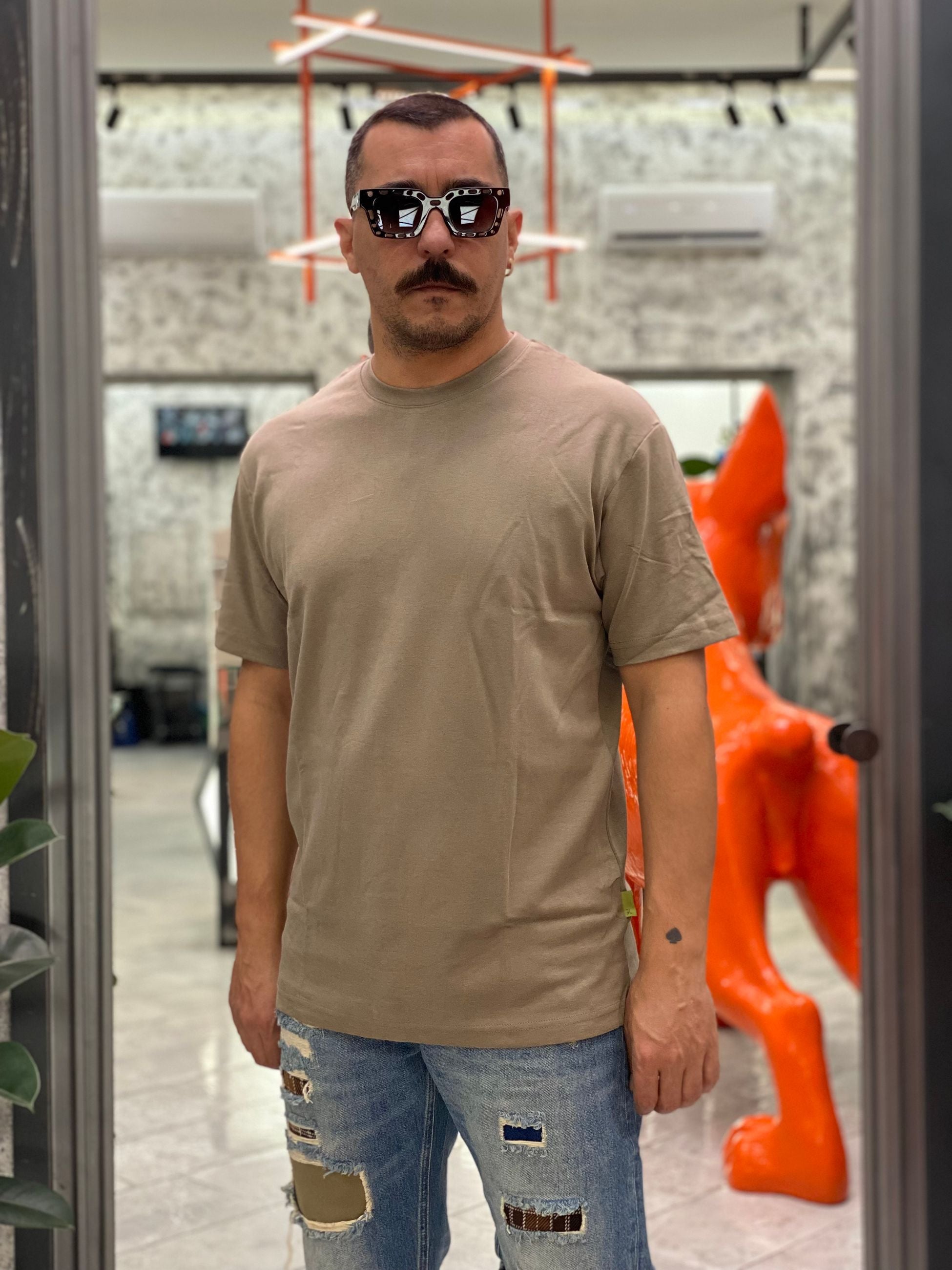 T-SHIRT BASIC IN TESSUTO PREMIUM COTONE/MODAL - COMFORT FIT GL505L.MUD