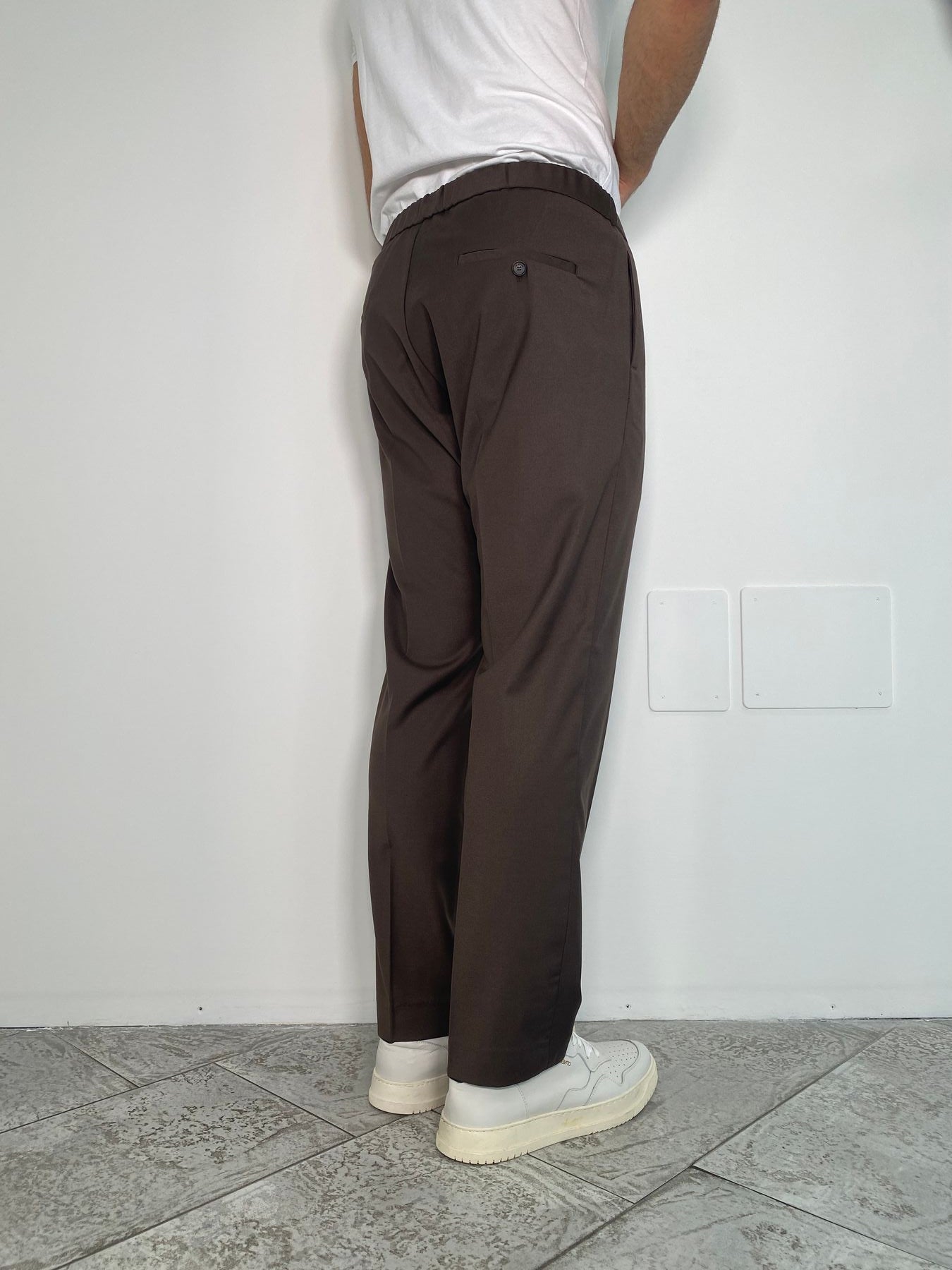 PANTALONE FONDO DRITTO CON ELASTICO IN VITA - RELAXED FIT