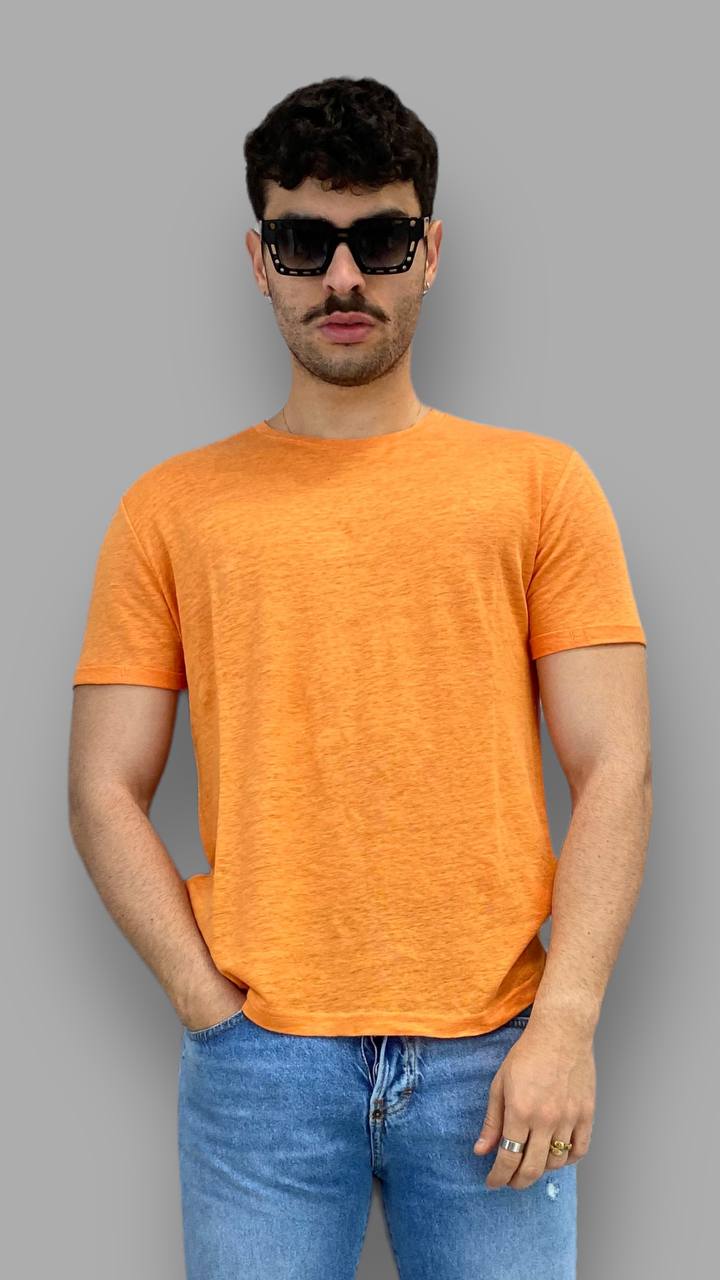 T-SHIRT BASIC IN 100% LINO - REGULAR FIT