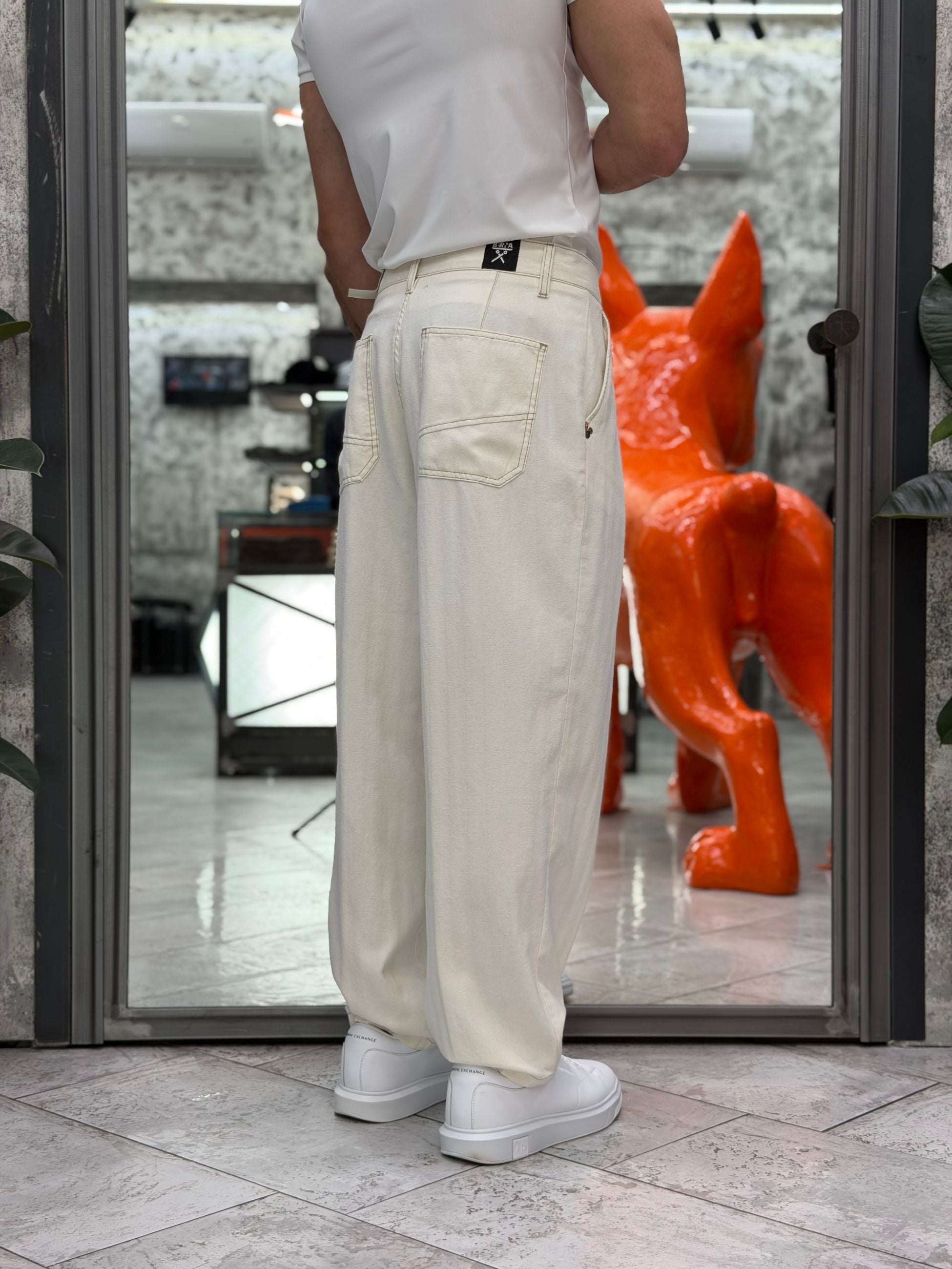 JEANS TASCA AMERICA TESSUTO DIAGONALE - OVER FIT M-261401.PAN