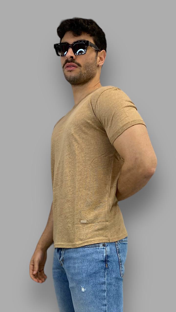 T-SHIRT BASIC IN 100% LINO - REGULAR FIT