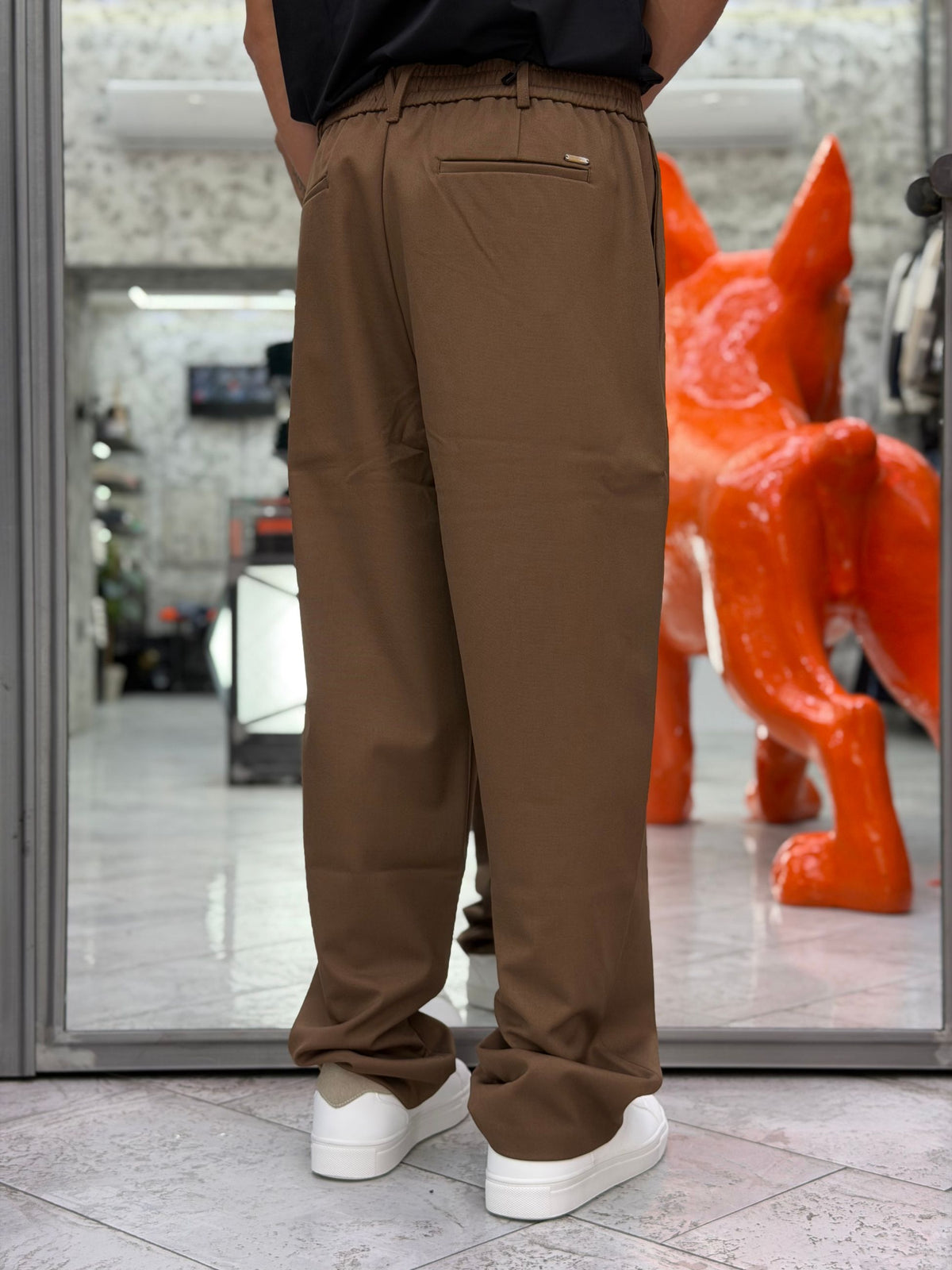 PANTALONE FONDO AMPIO TASCA AMERICA CON ELASTICO IN VITA - RELAXED FIT GL604PA.MAR