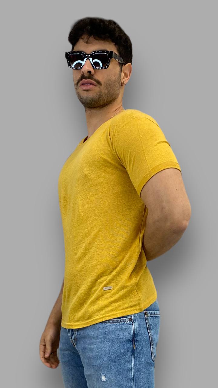 T-SHIRT BASIC IN 100% LINO - REGULAR FIT