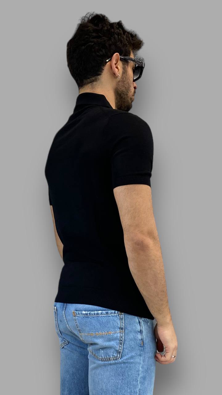 POLO BASIC IN FILO MANICA CORTA CON MANICHE E VITA ELASTICIZZATE - REGULAR FIT