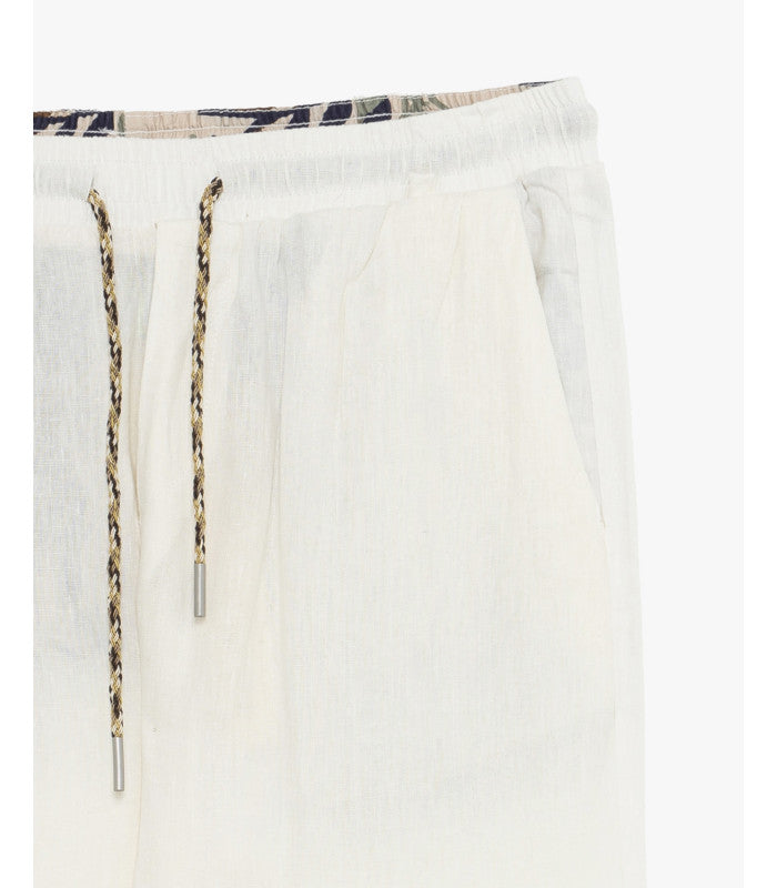 PANTALACCIO IN 100% LINO CON ACCESSORIO CATENA REMOVIBILE - REGULAR FIT FJ3270-S25.BIA