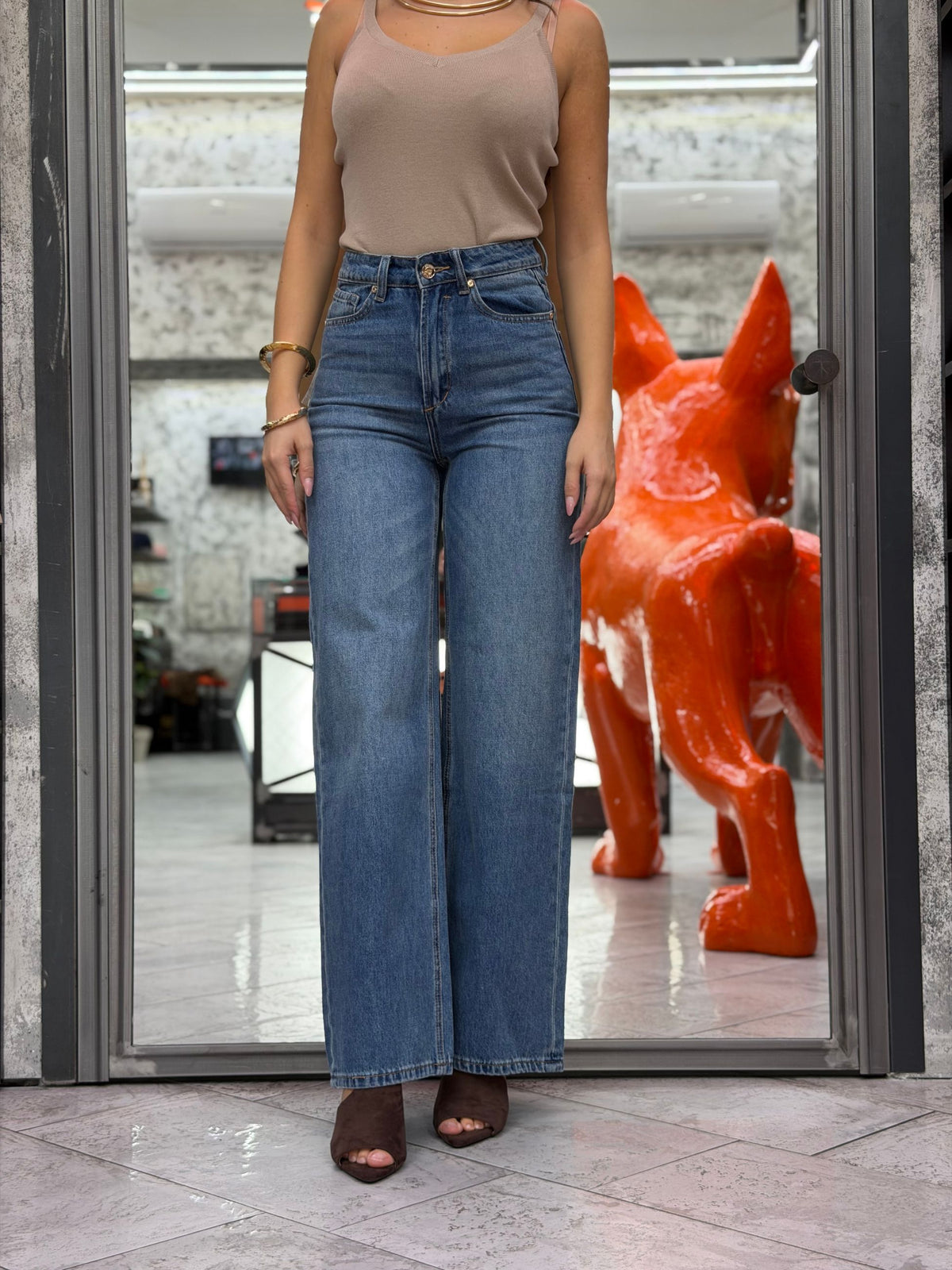 JEANS EMMA MEDIUM WASH - WIDE LEG FIT GLD8026M
