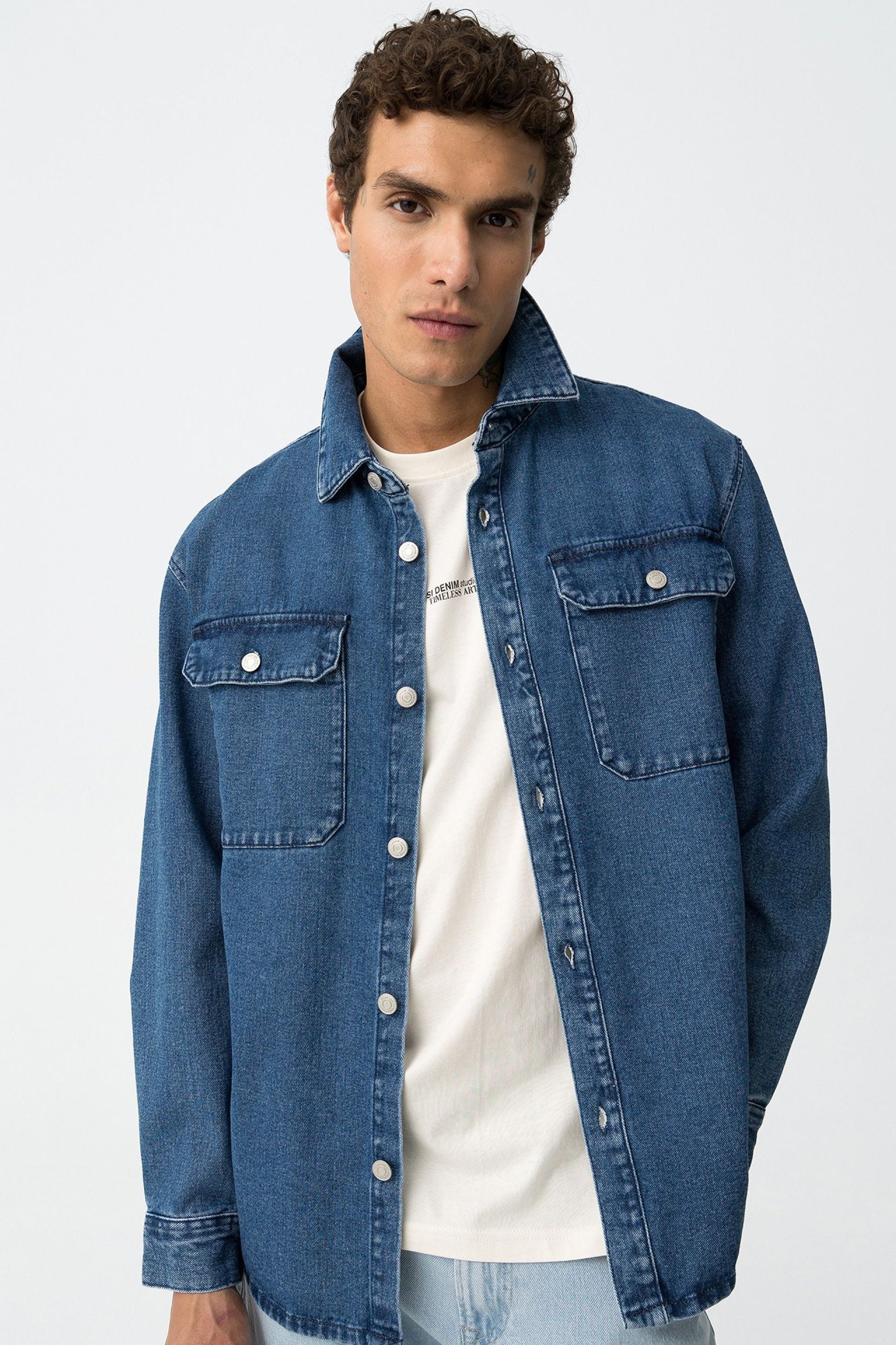 OVERSHIRT CALEB IN DENIM CON TASCHINI - RELAXED FIT 10062466