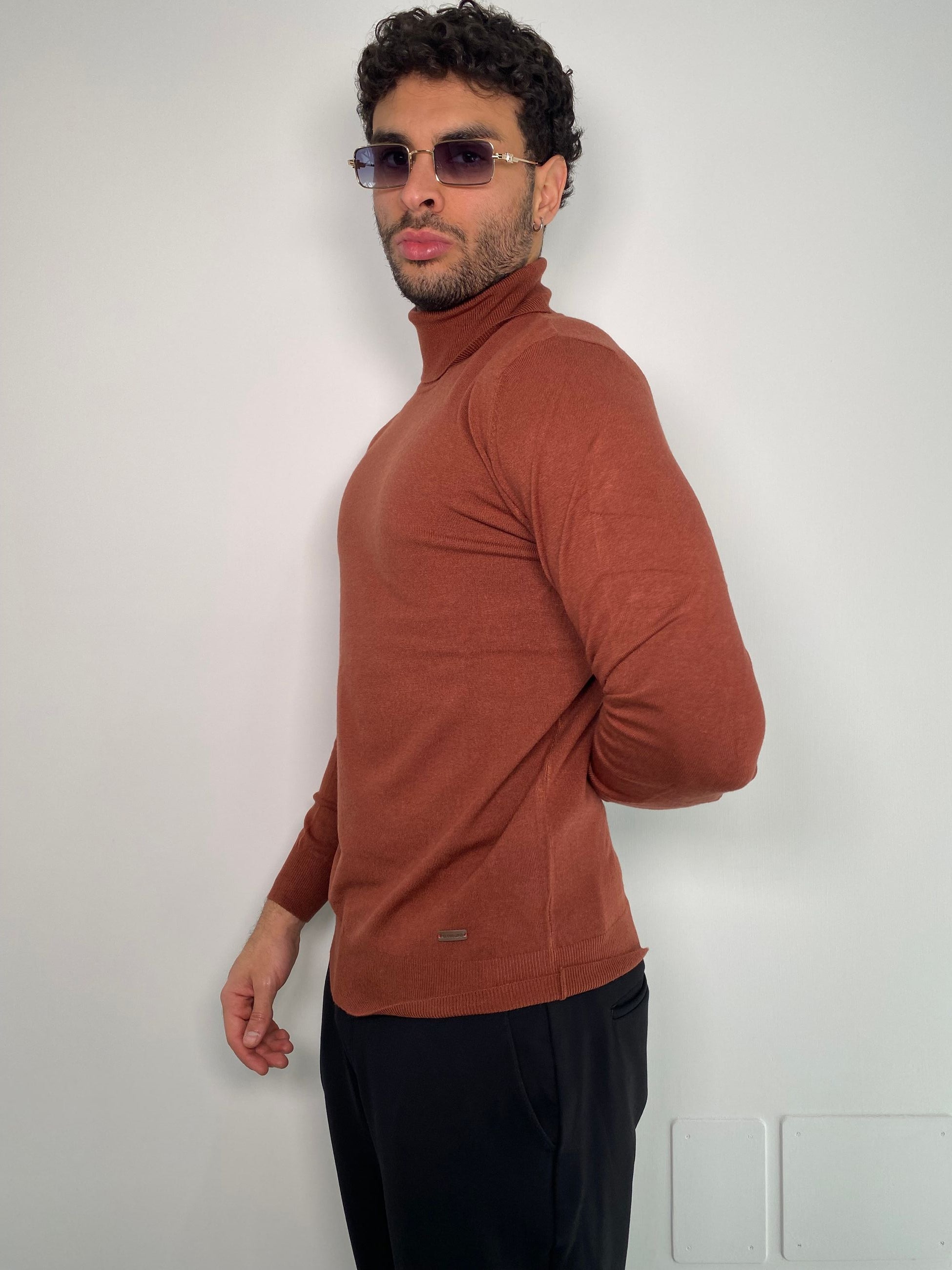 MAGLIA DOLCEVITA BASIC IN MISTO VISCOSA - SLIM FIT