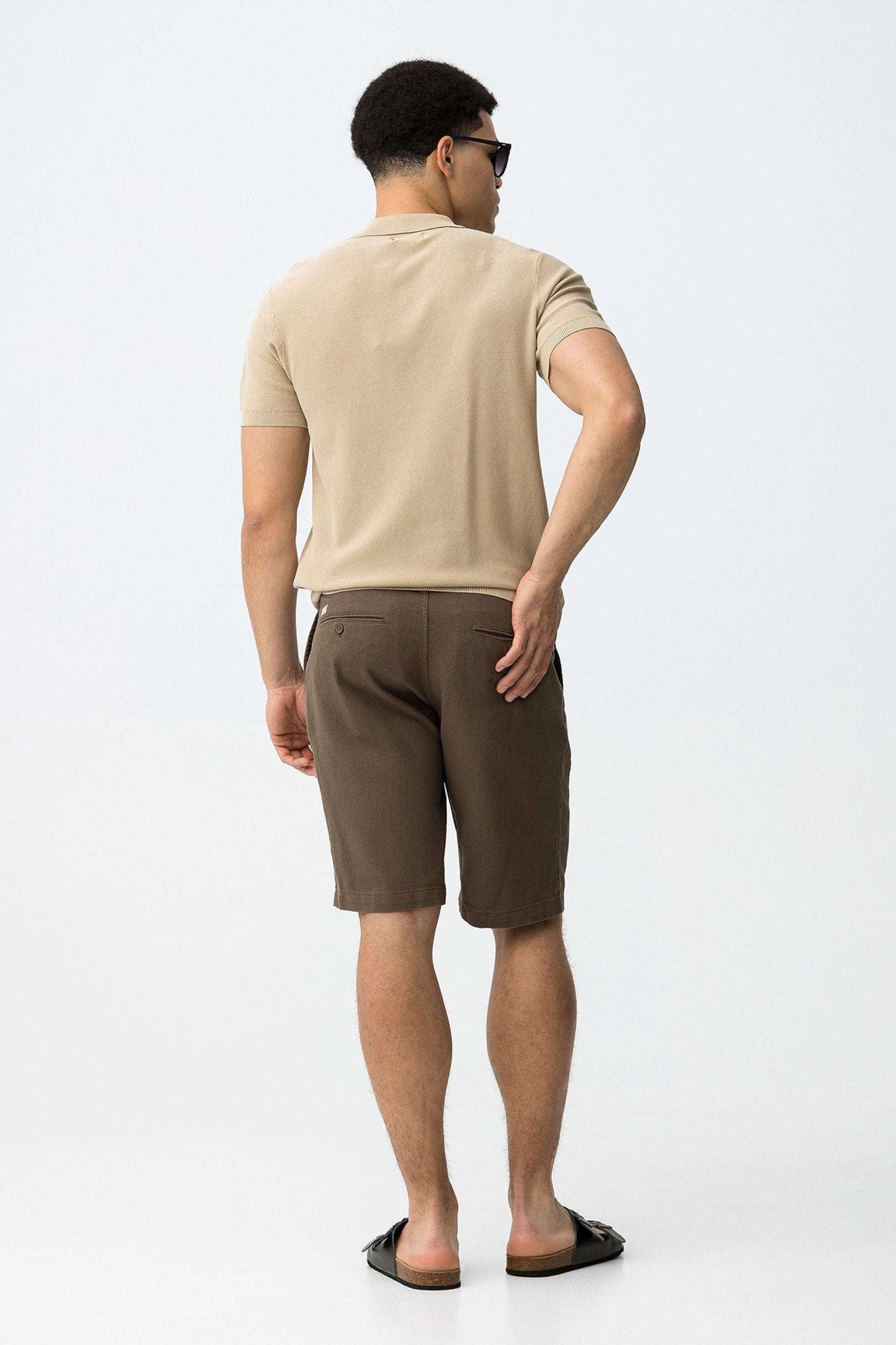 BERMUDA HUDSON IN MISTO LINO/COTONE - REGULAR FIT 10064834.MOR