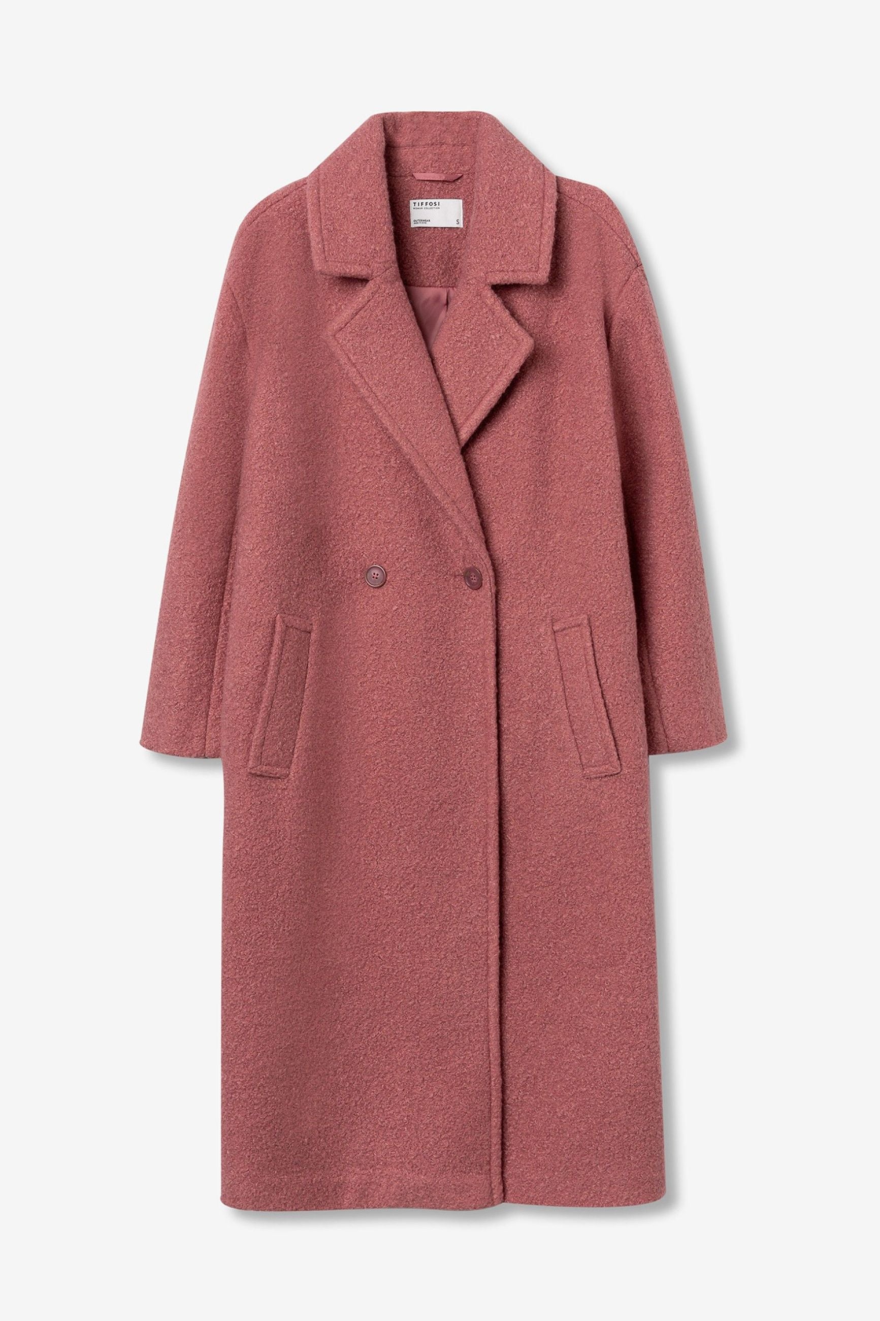 CAPPOTTO SUCKYLALA LUNGO IN BOUCLE', CON DUE TASCHE ANTERIORI, CHIUSURA DOPPIOPETTO E BOTTONI. REVERS A LANCIA - RELAXED FIT 10062220.ROS